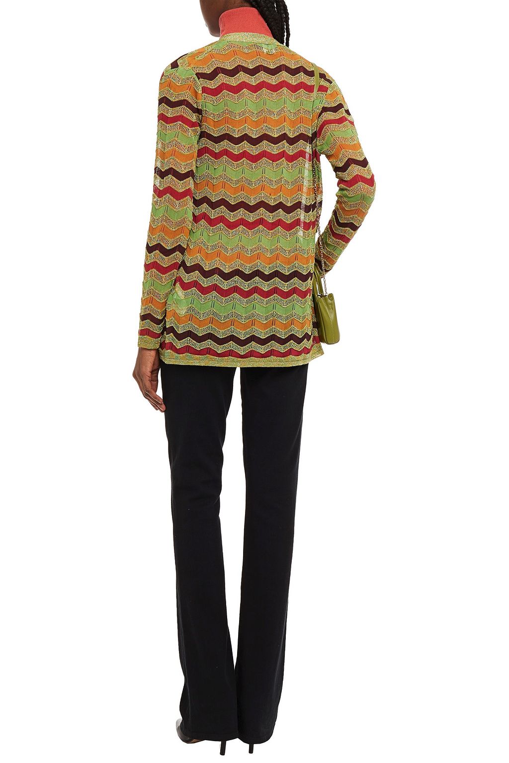 M MISSONI Metallic crochet-knit cotton-blend cardigan