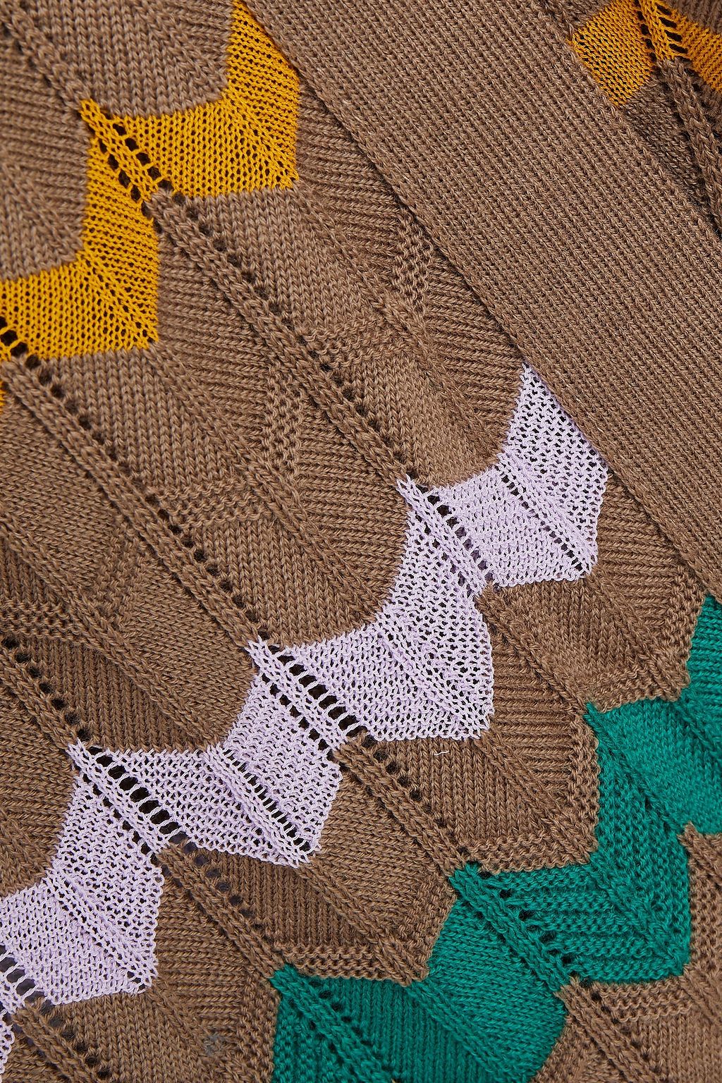 M MISSONI Crochet-knit wool and cotton-blend cardigan