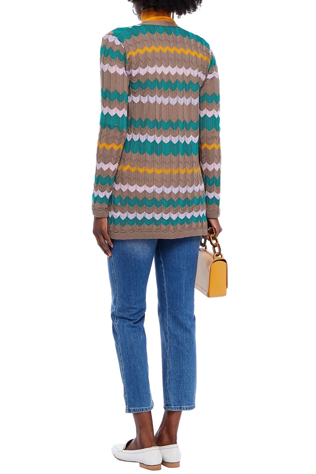 M MISSONI Crochet-knit wool and cotton-blend cardigan