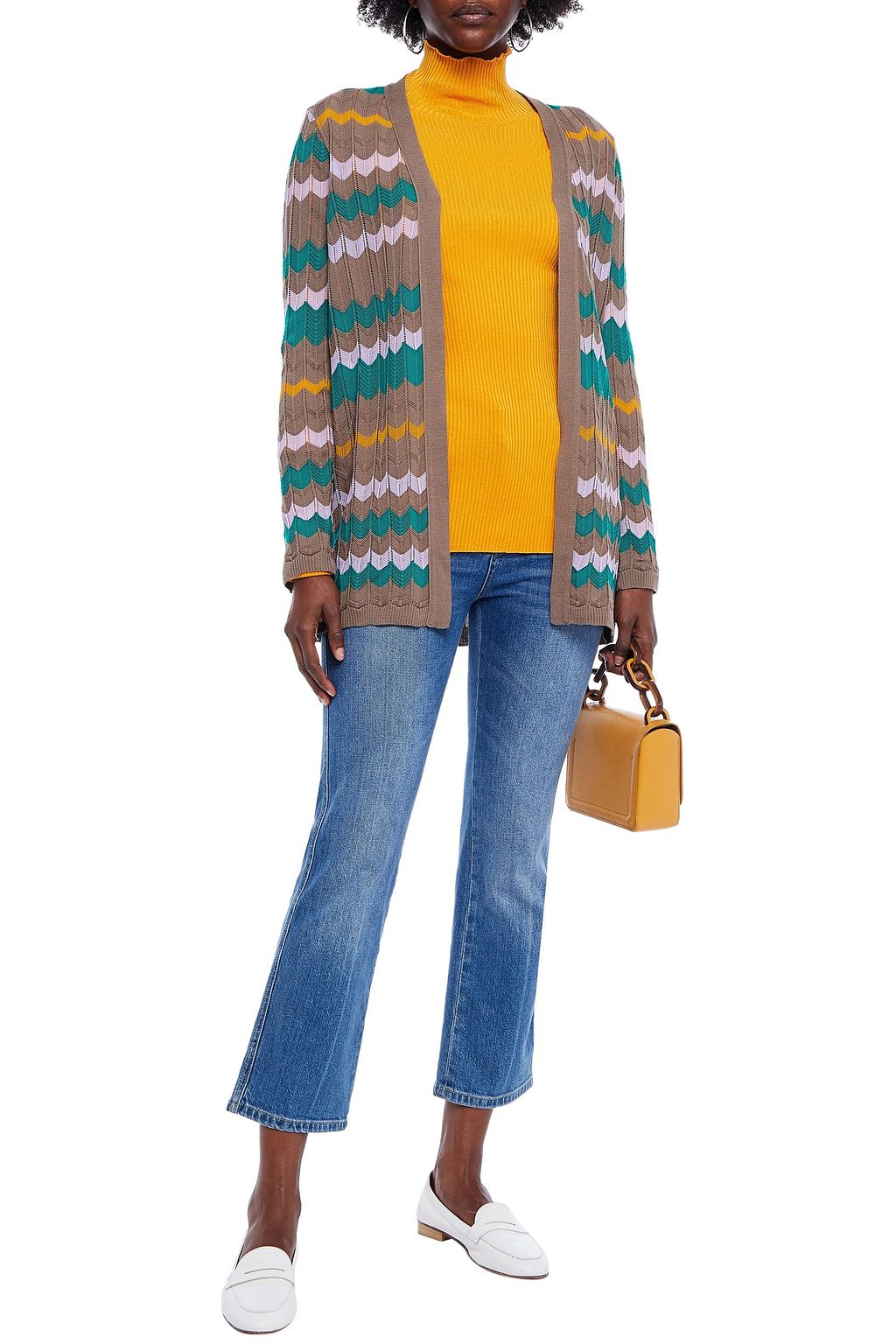M MISSONI Crochet-knit wool and cotton-blend cardigan