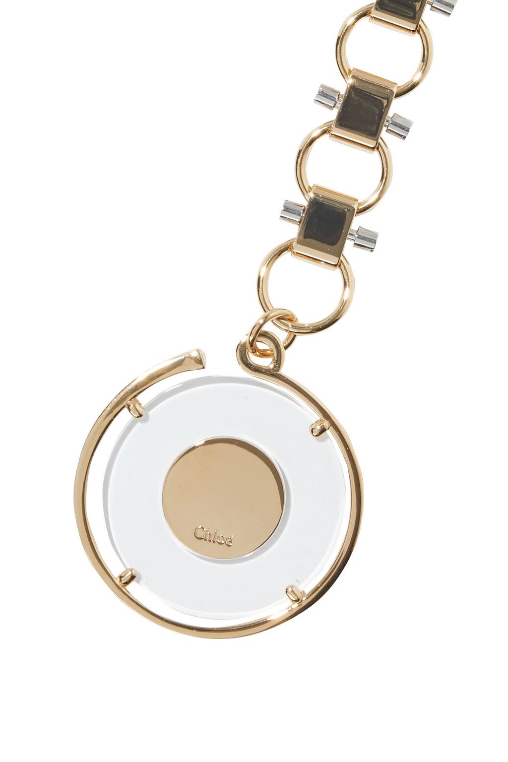 CHLOÉ Terry gold and silver-tone Plexiglas necklace