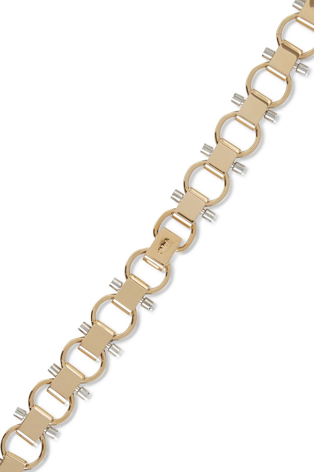 CHLOÉ Terry gold and silver-tone Plexiglas necklace