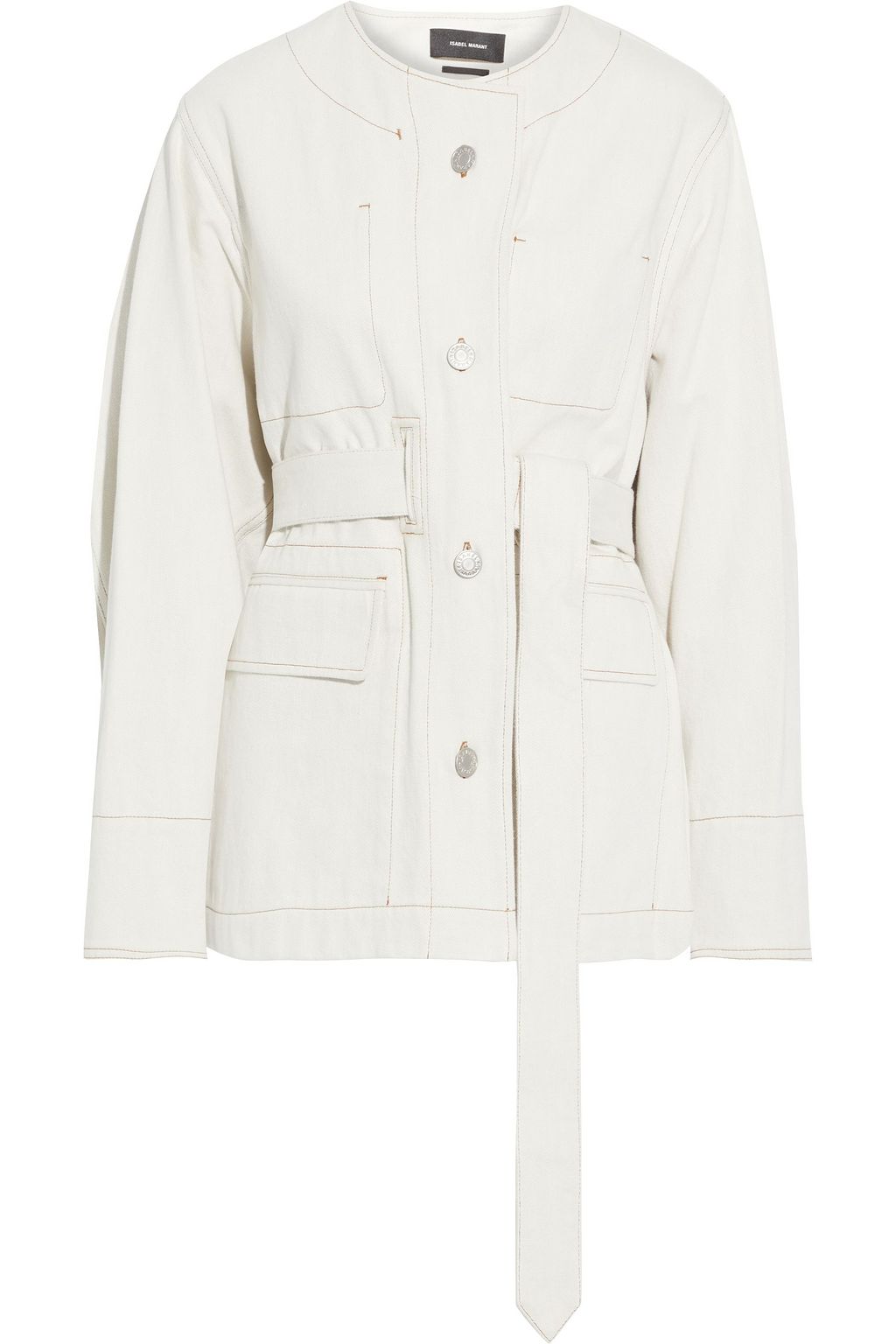 belted denim jacket black