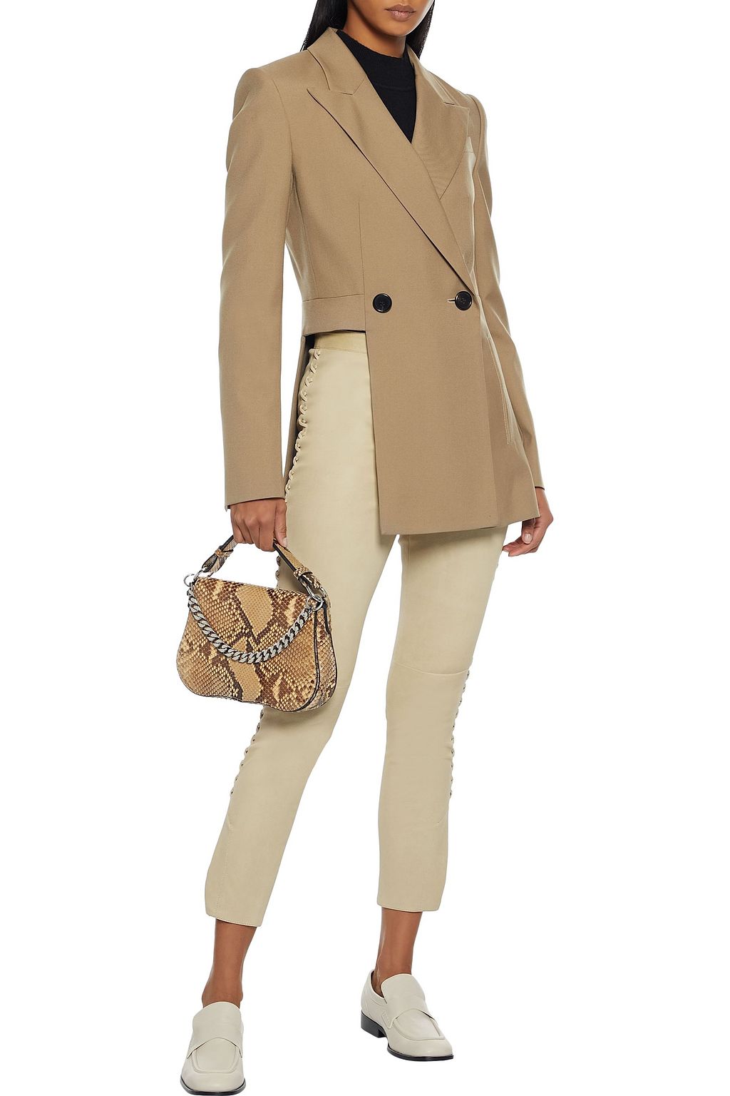 ISABEL MARANT Pretley cropped whipstitched leather skinny pants