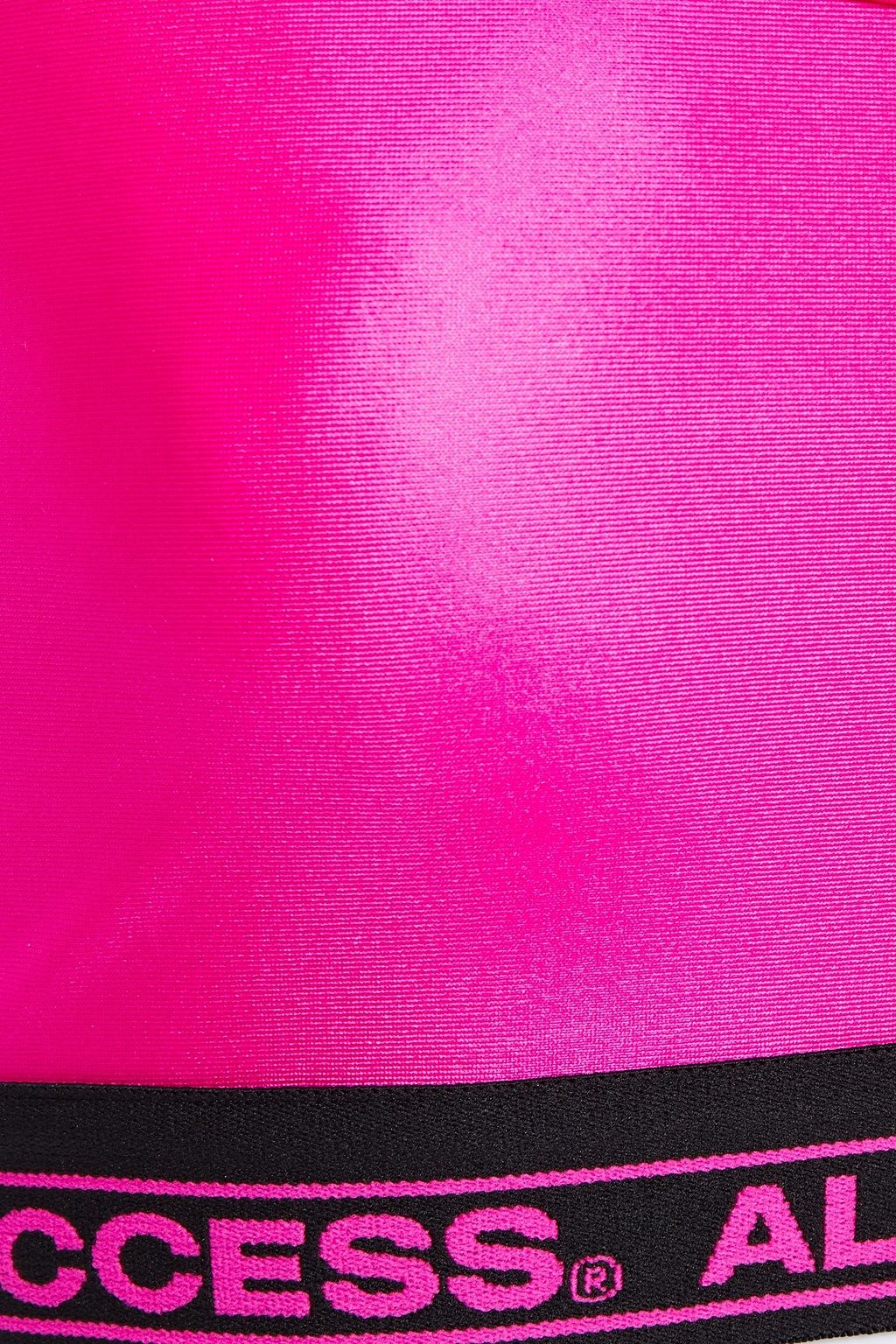 ALL ACCESS Chorus jacquard-trimmed metallic stretch sports bra