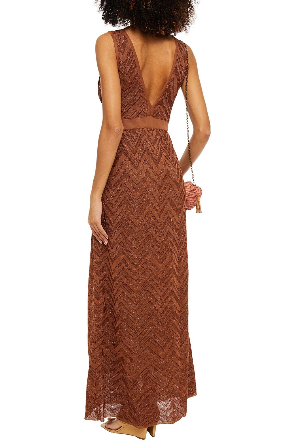 M MISSONI Metallic crochet-knit maxi dress