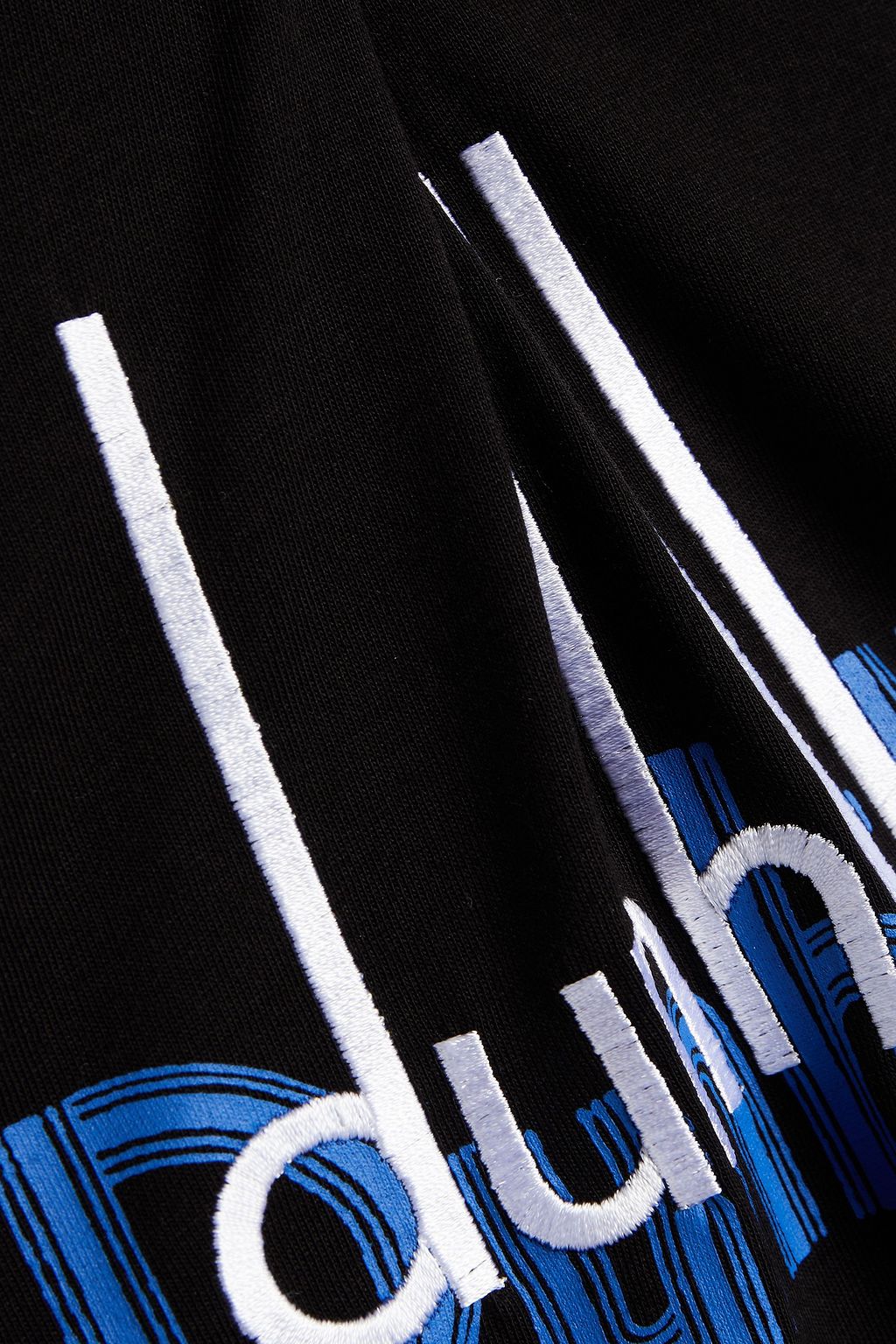 DUNHILL Embroidered printed cotton-jersey T-shirt