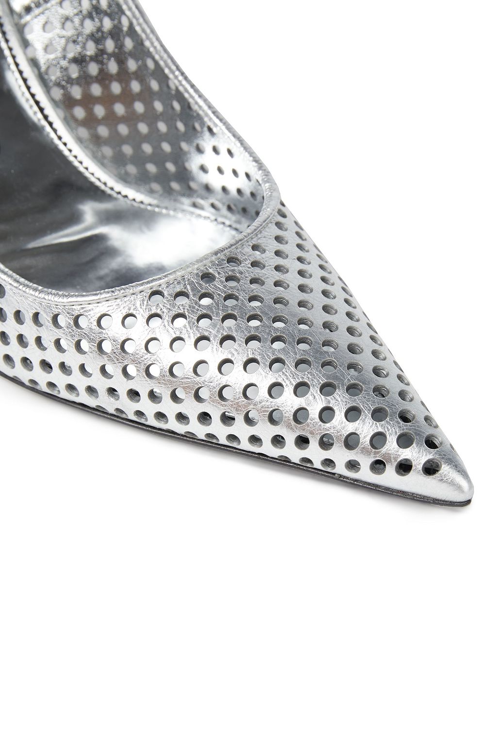 TOM FORD Metallic perforated leather pumps