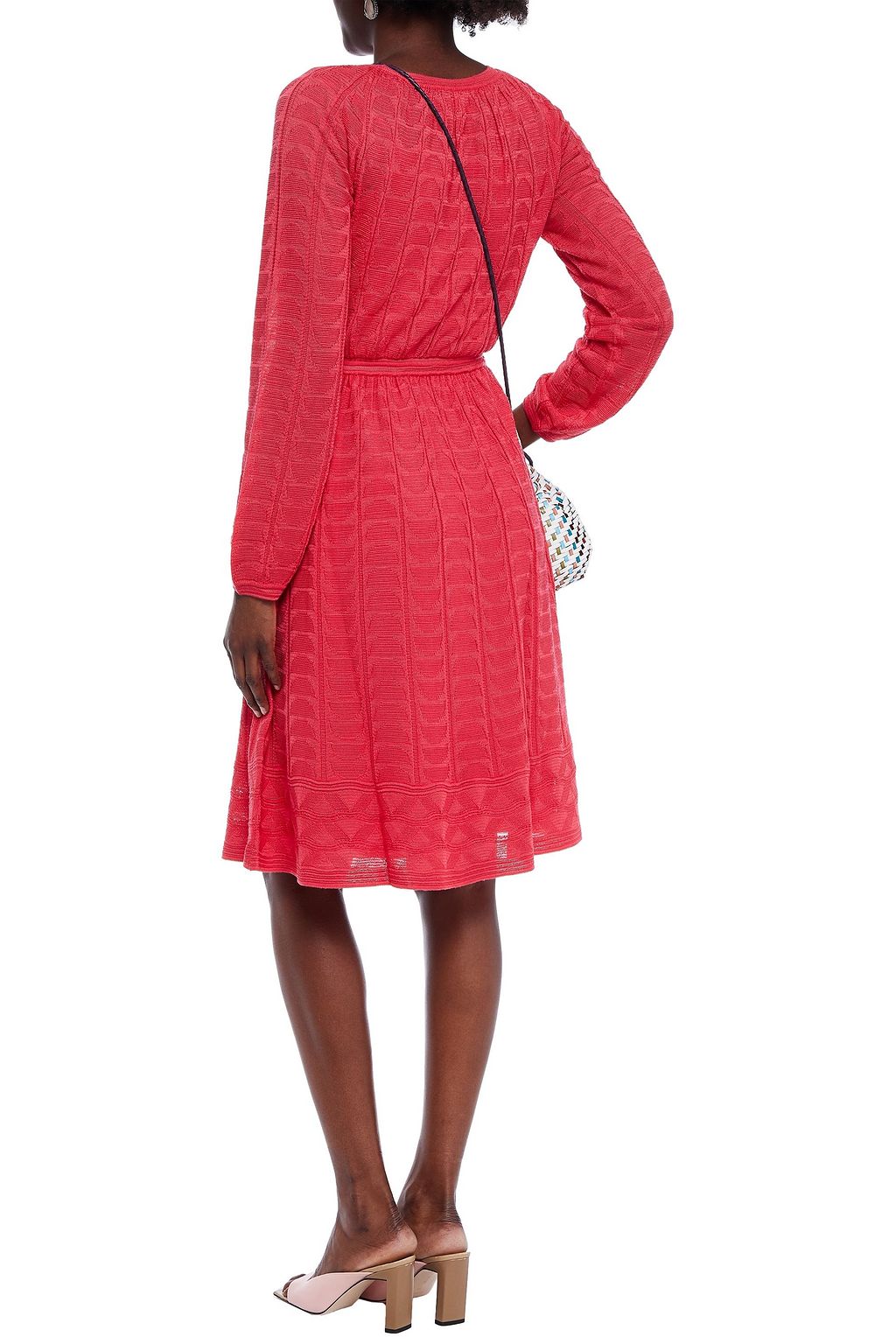 M MISSONI Belted crochet-knit wool-blend dress