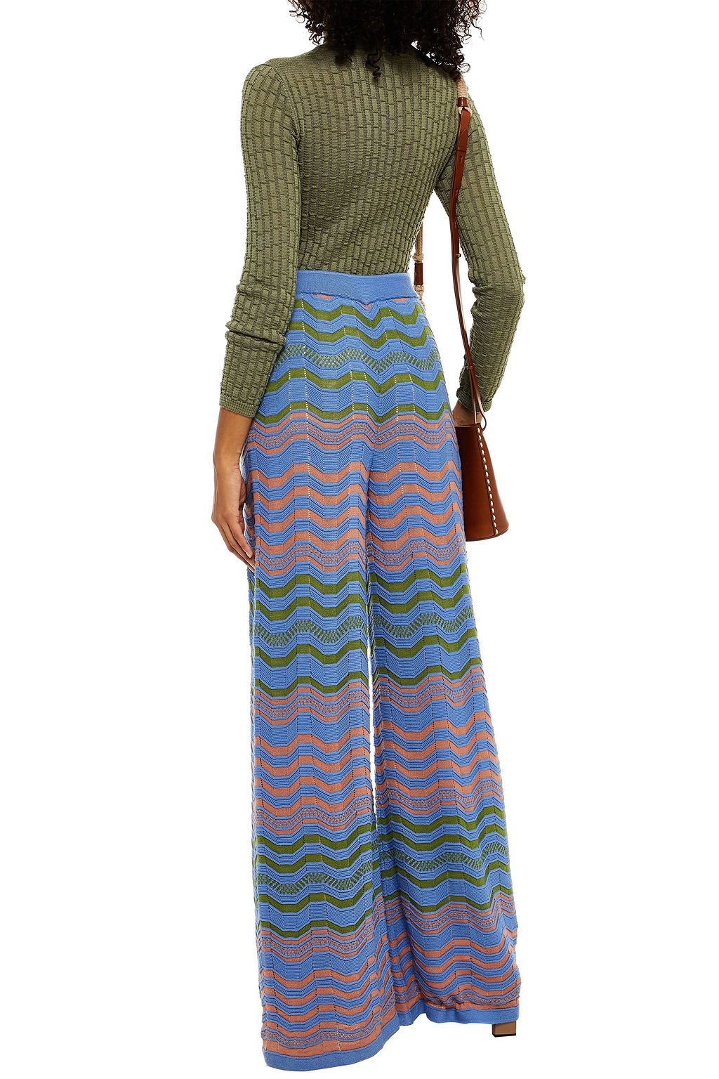 M MISSONI Crochet-knit wool wide-leg pants