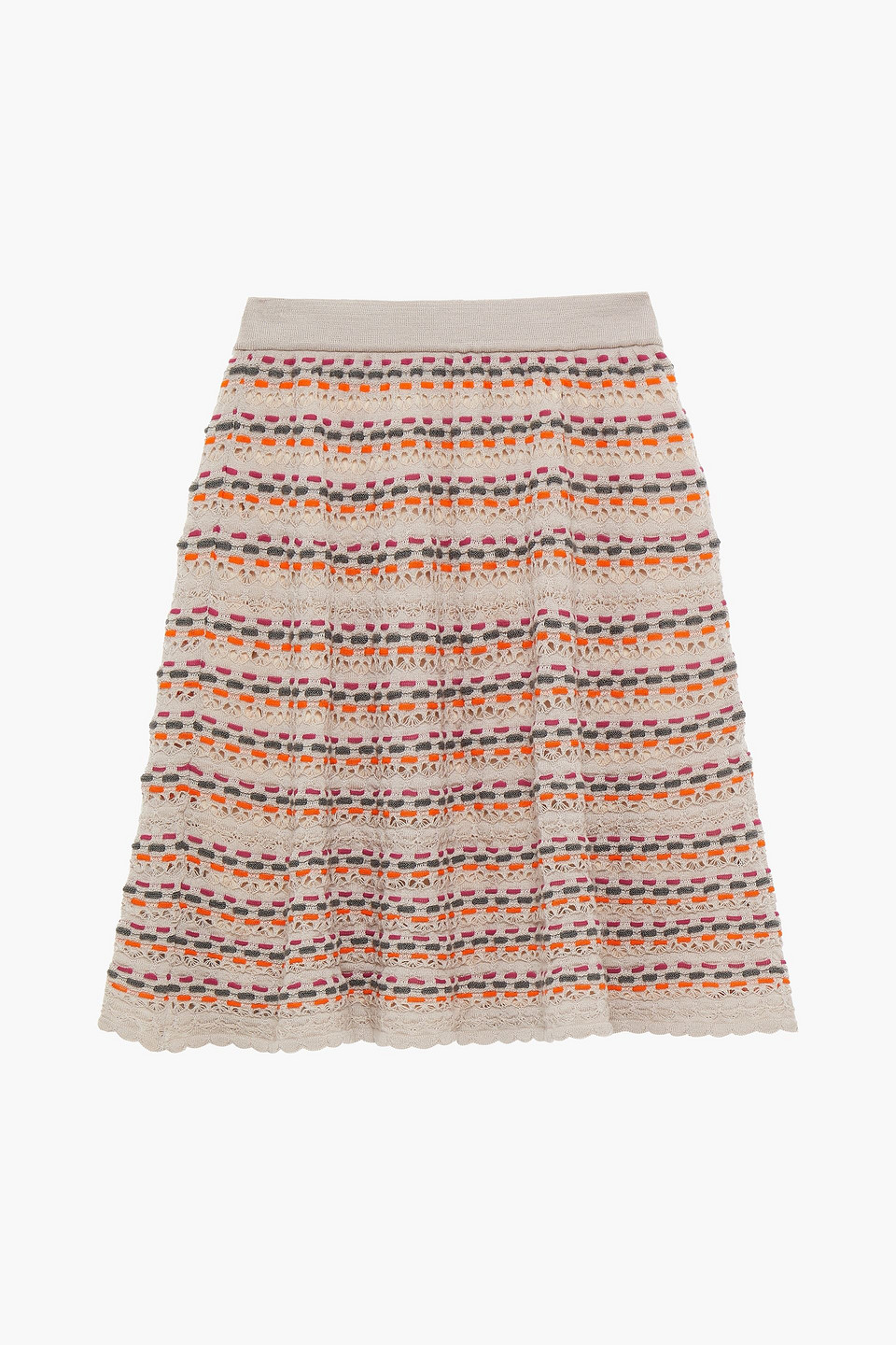 M Missoni Crochet-knit wool-blend mini skirt