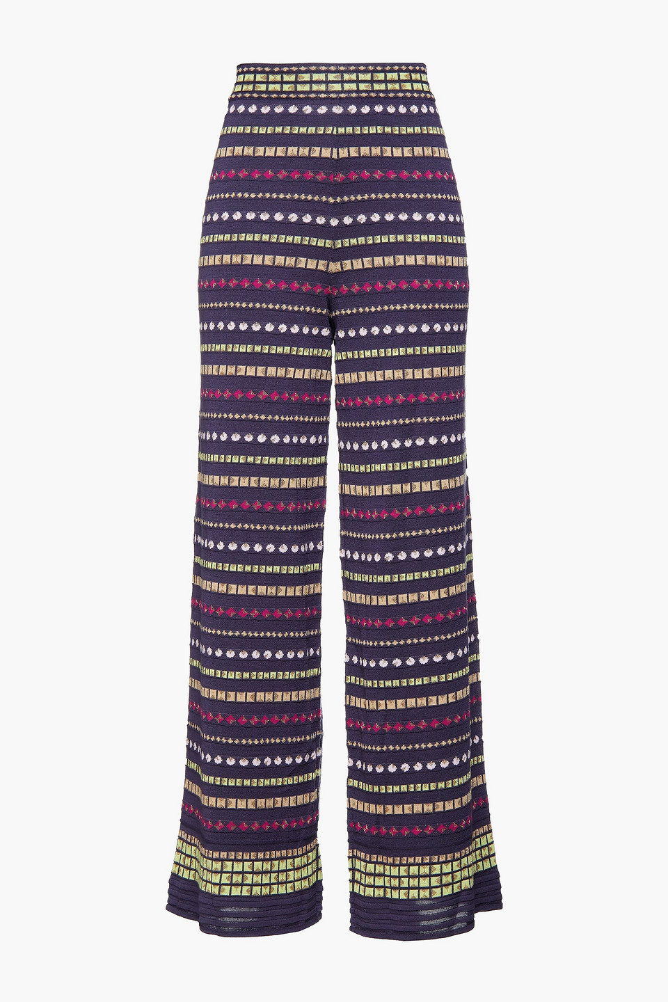 M Missoni Metallic jacquard-knit wool-blend wide-leg pants