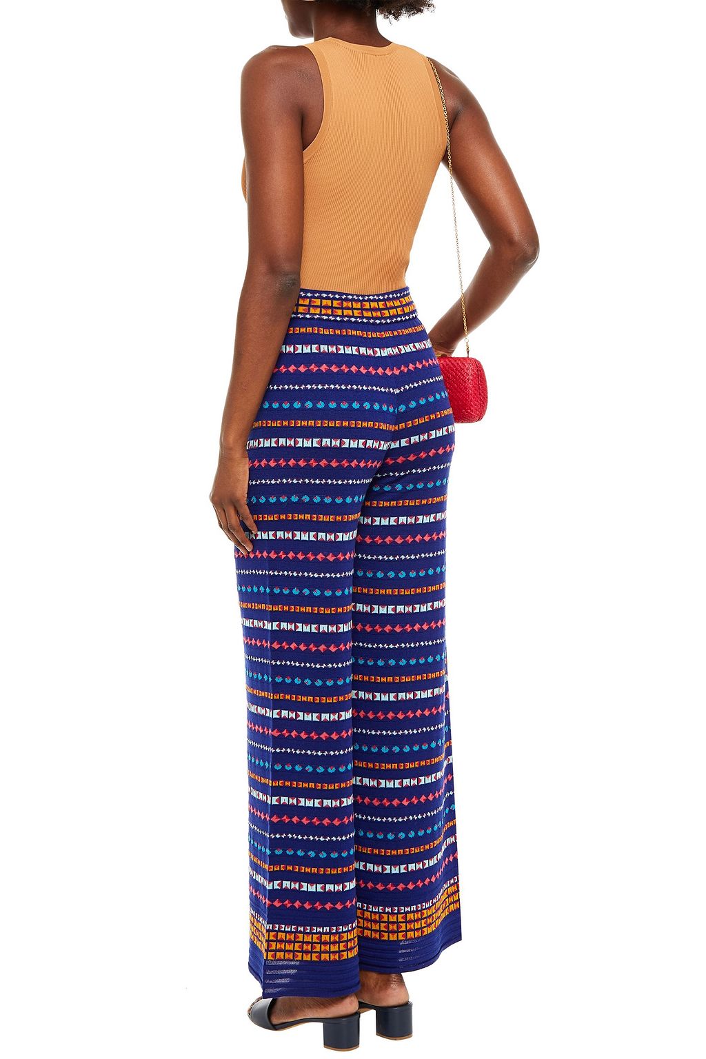 M MISSONI Metallic crochet-knit wool-blend wide-leg pants