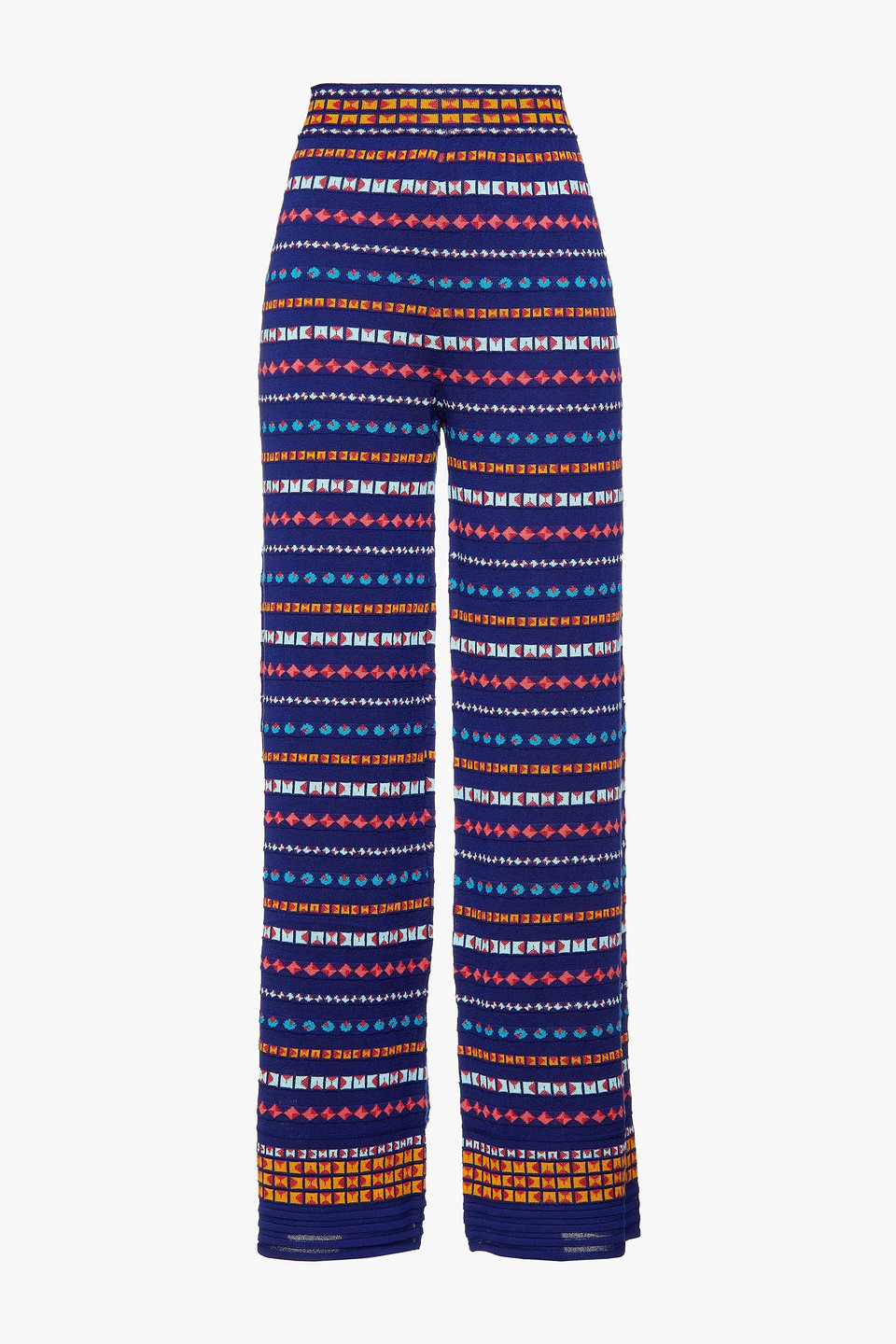 M Missoni Metallic jacquard-knit wool-blend wide-leg pants