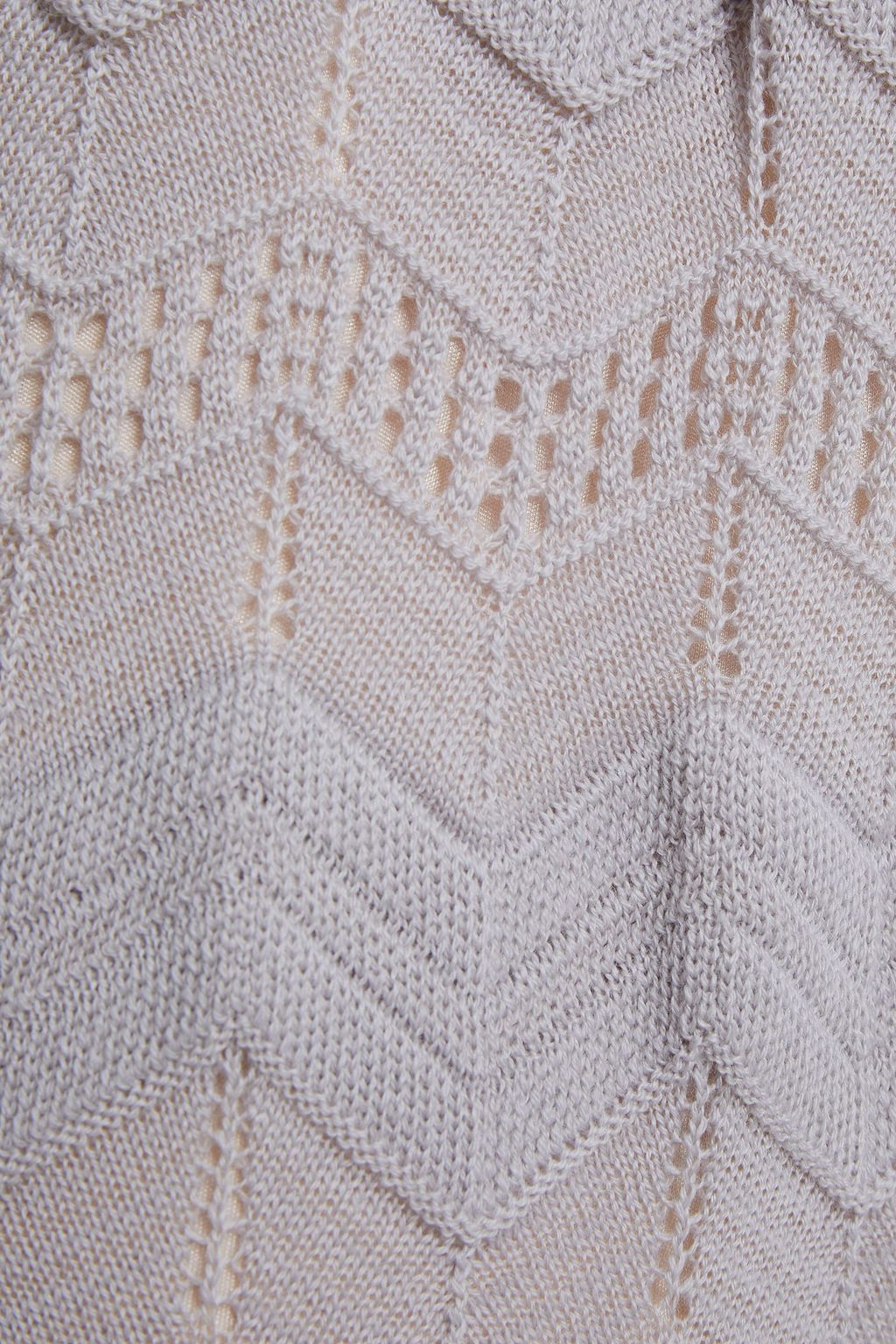 M MISSONI Pointelle-trimmed crochet-knit wool wide-leg pants