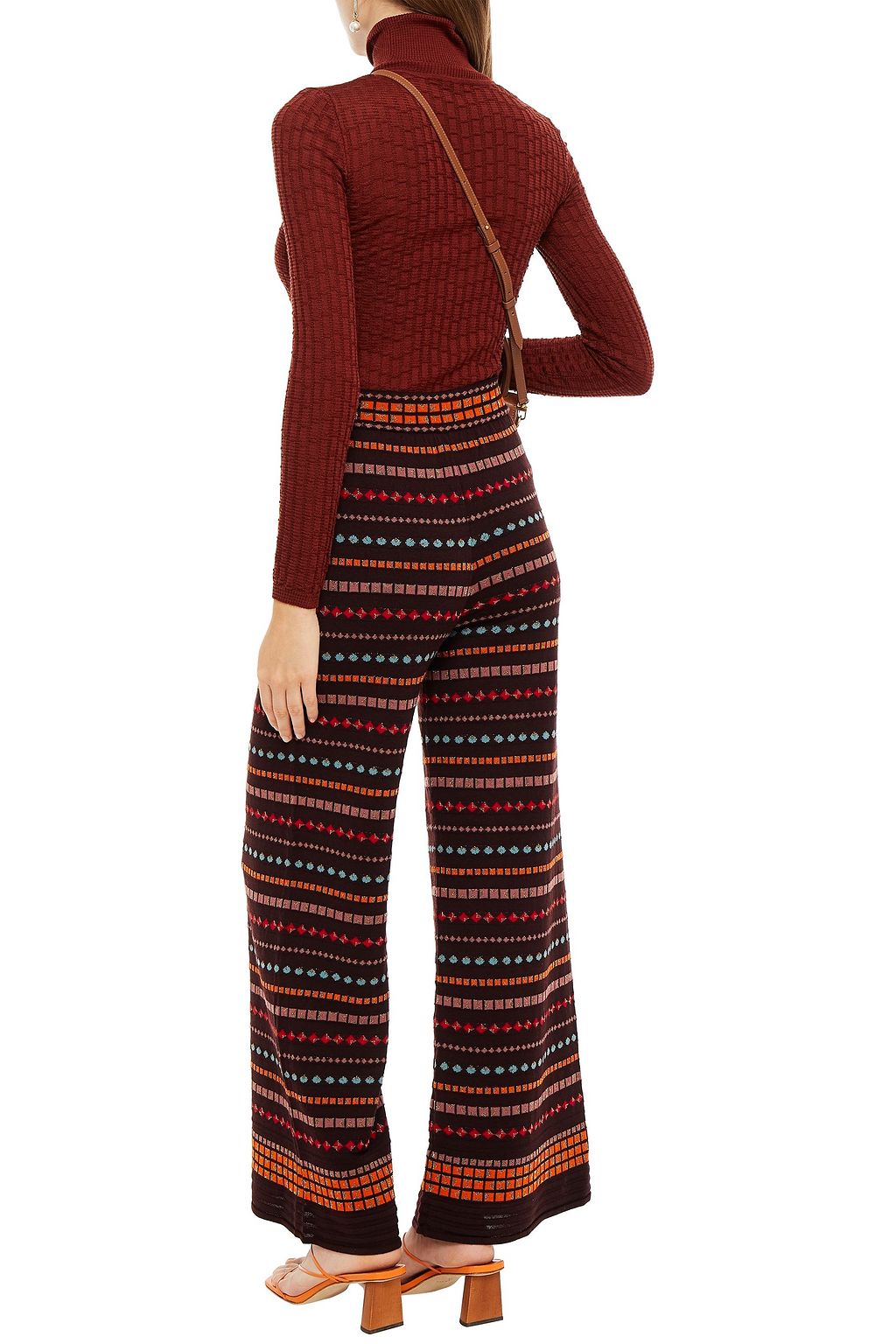 M MISSONI Metallic crochet-knit wool-blend wide-leg pants