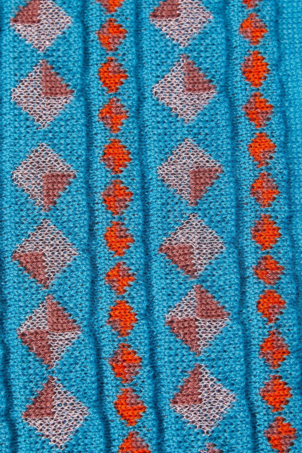 M MISSONI Jacquard-knit wool-blend scarf