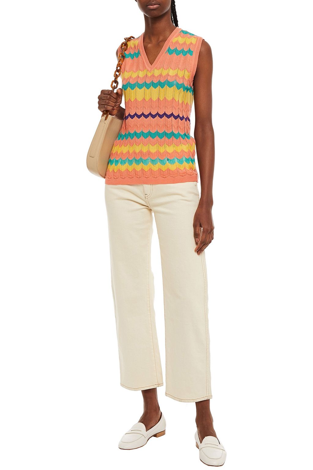 M MISSONI Ribbed wool and cotton-blend top