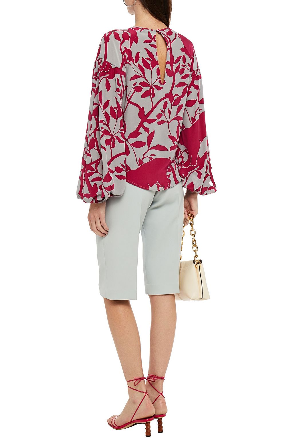 JOHANNA ORTIZ Floral-print silk crepe de chine blouse