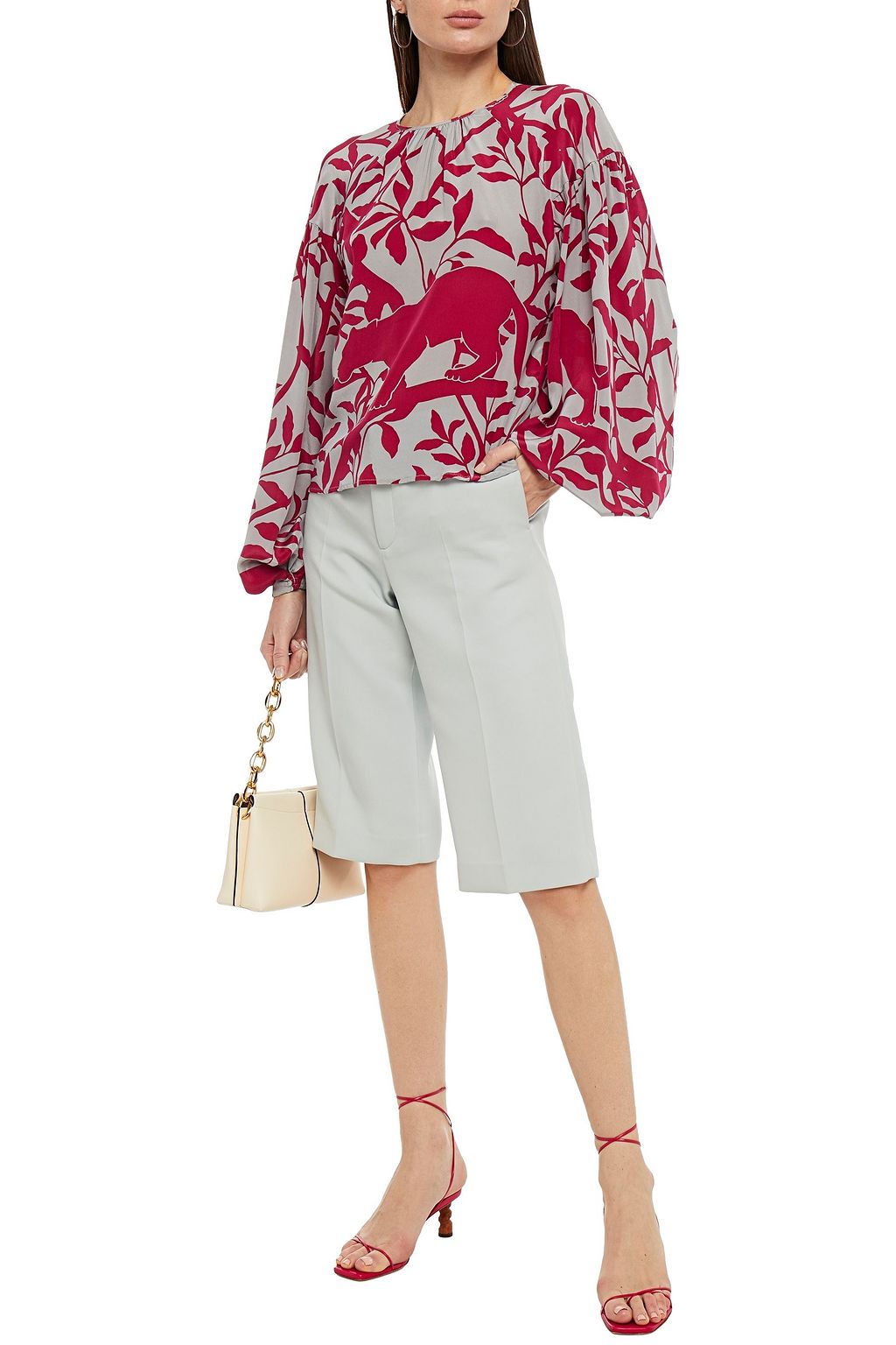 JOHANNA ORTIZ Floral-print silk crepe de chine blouse