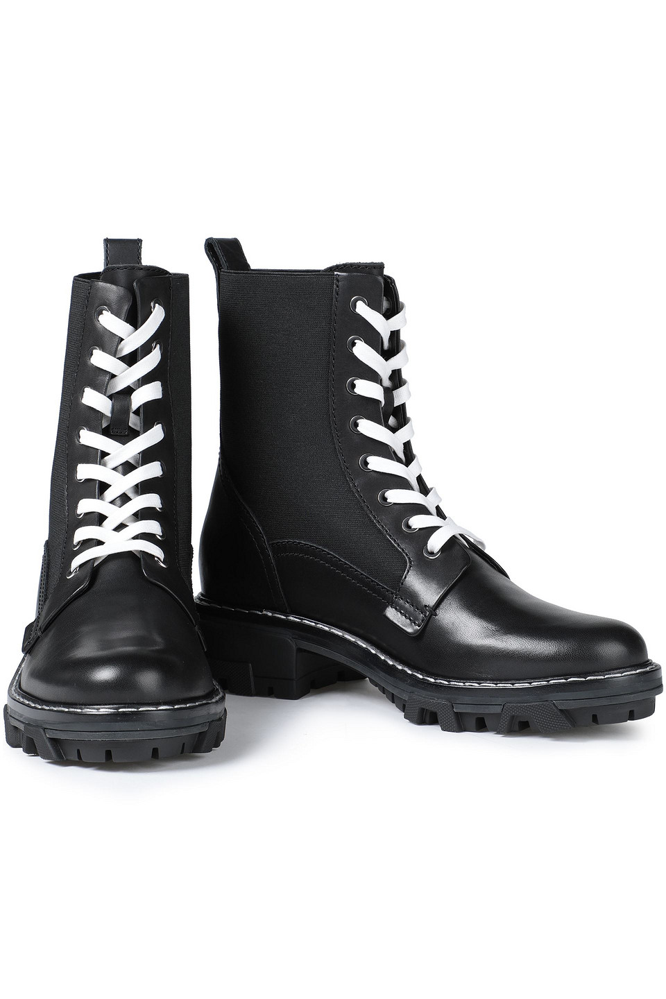 Rag & Bone Leather Combat Boots In Black