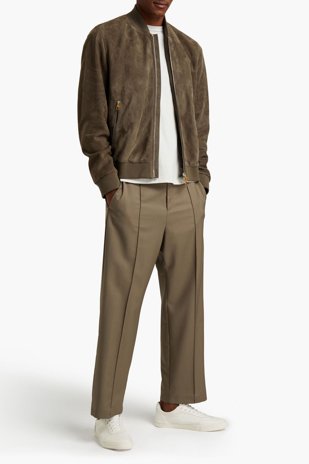 DUNHILL Suede bomber jacket