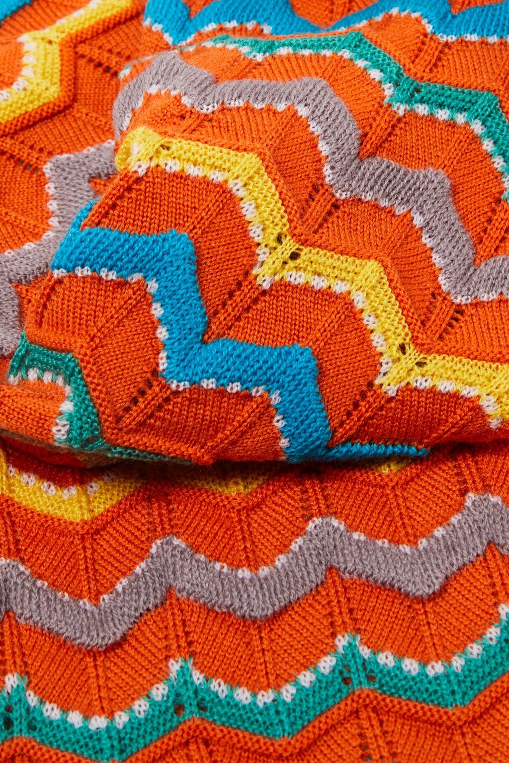 M MISSONI Crochet-knit wool-blend scarf