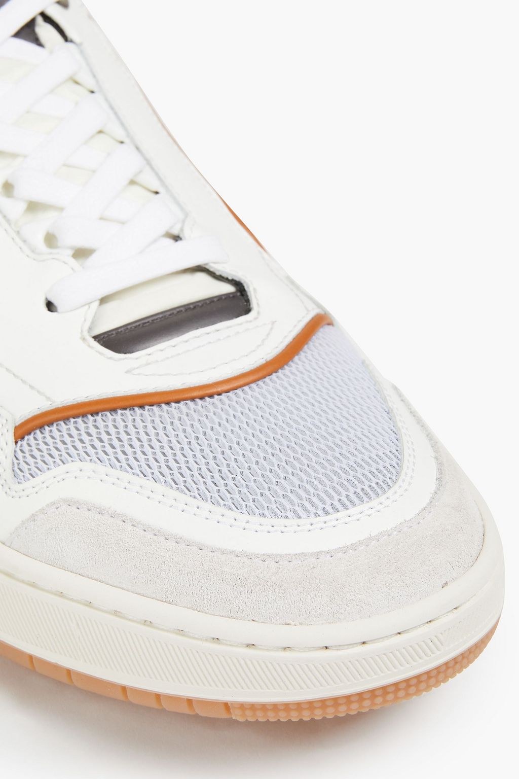 DUNHILL Mesh-paneled leather sneakers