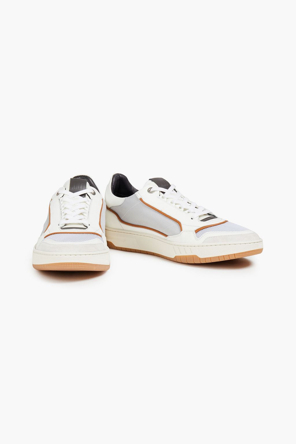 DUNHILL Mesh-paneled leather sneakers