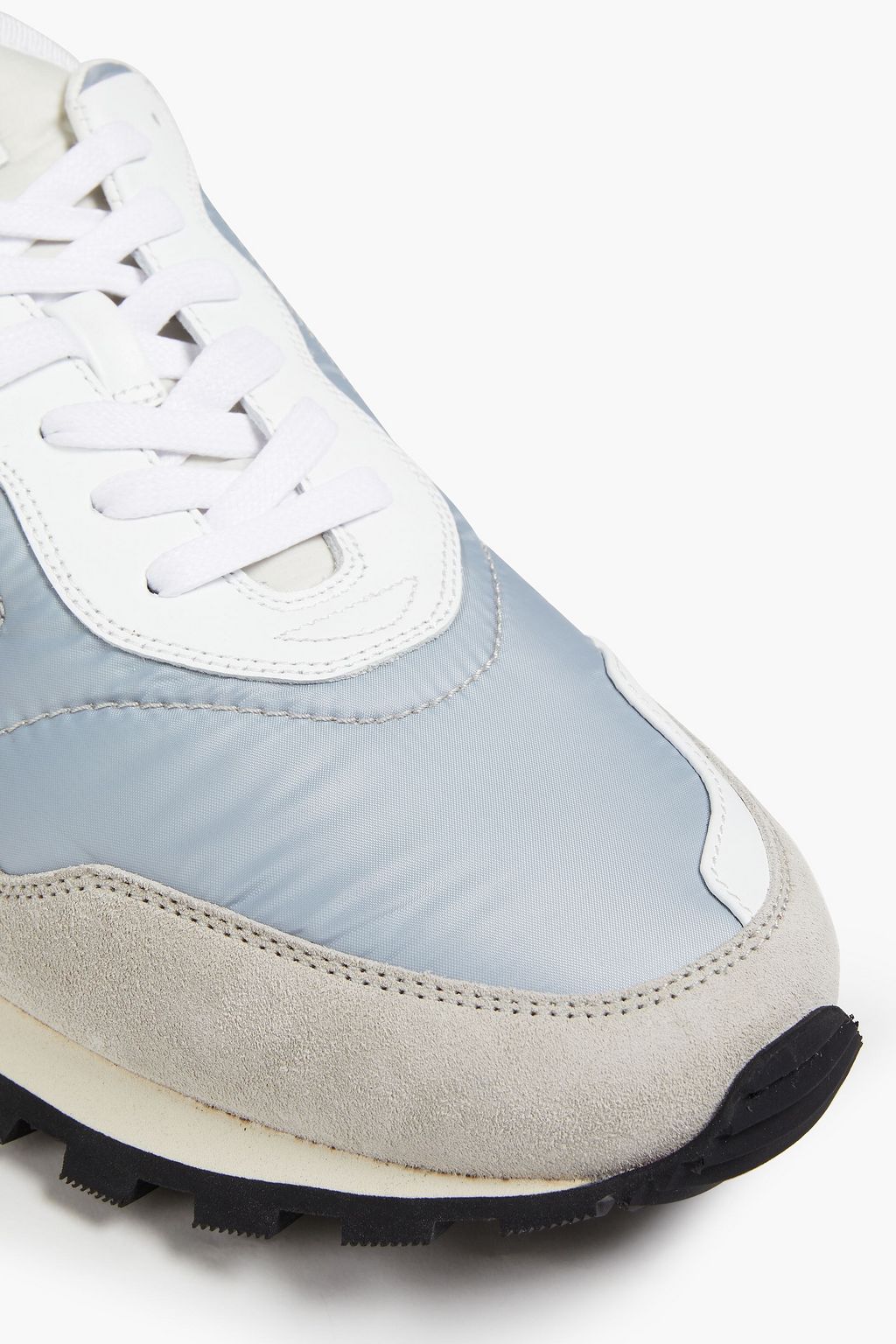 DUNHILL Suede and leather-trimmed quilted shell sneakers