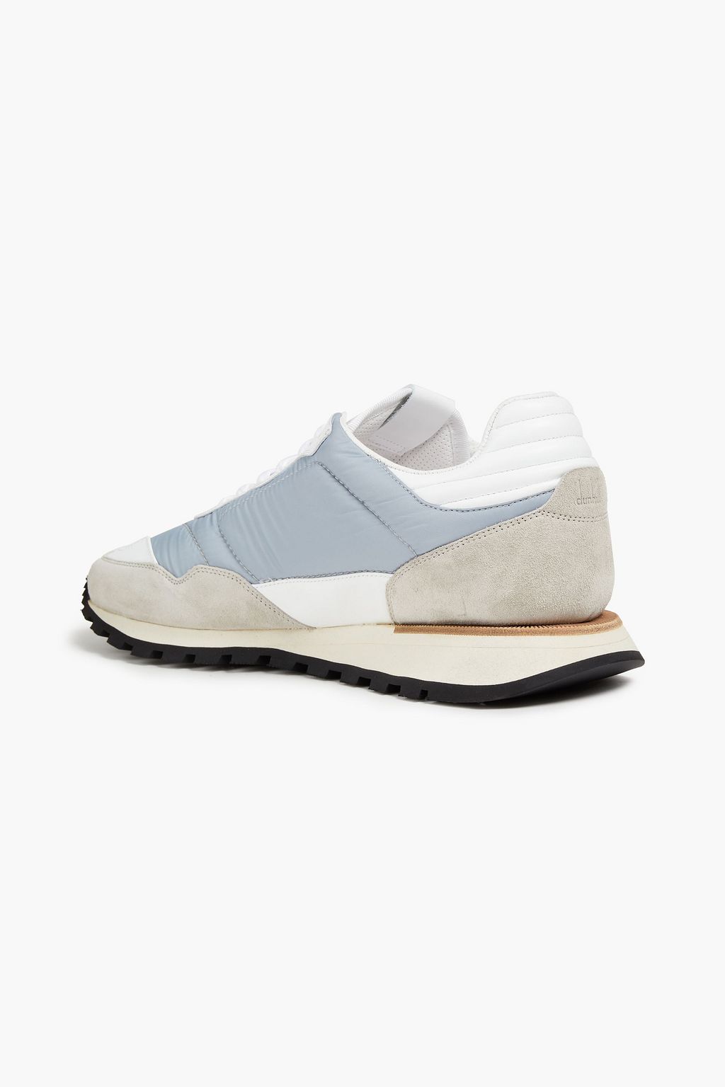 DUNHILL Suede and leather-trimmed quilted shell sneakers