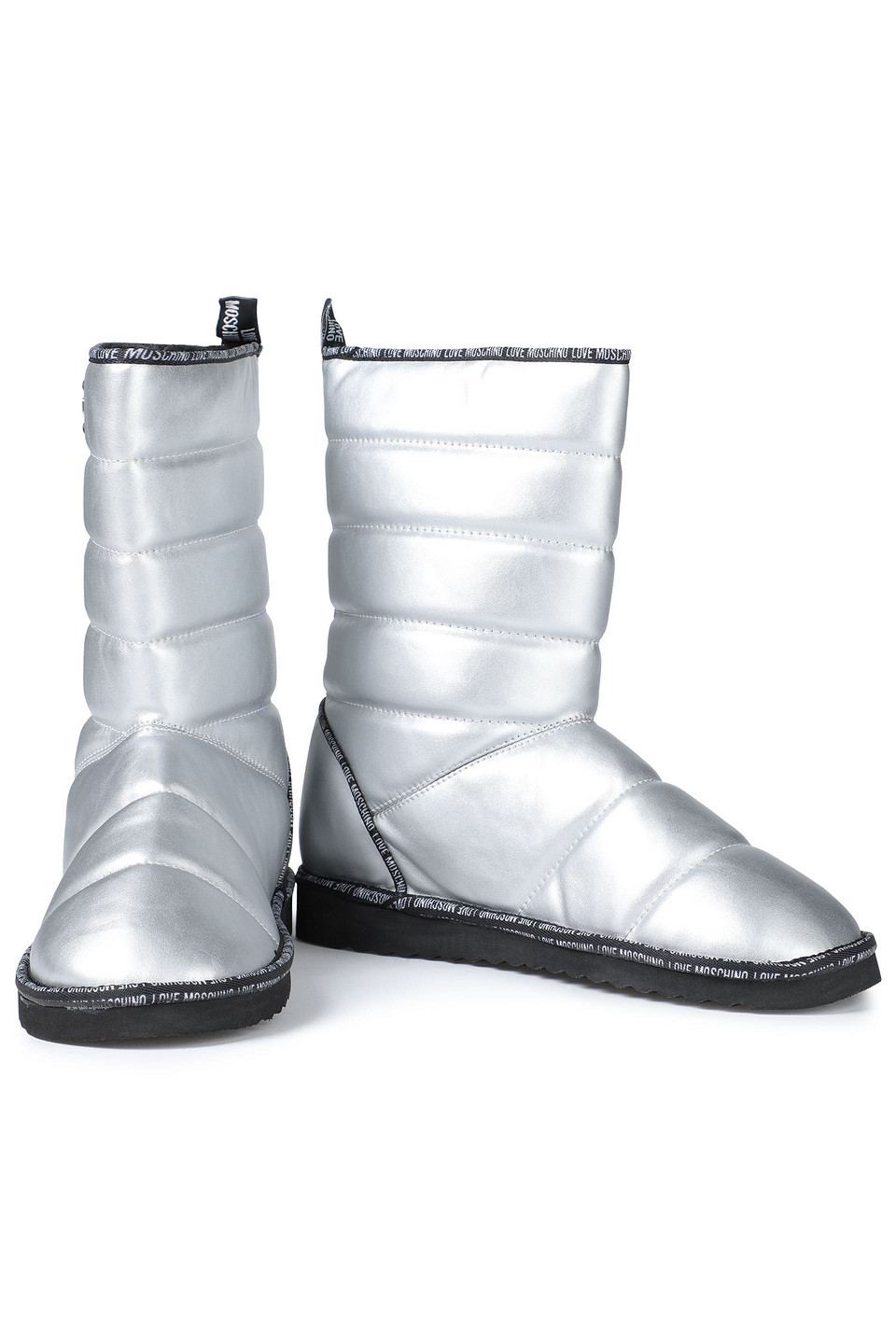 Love Moschino Quilted Faux Leather Snow Boots In White