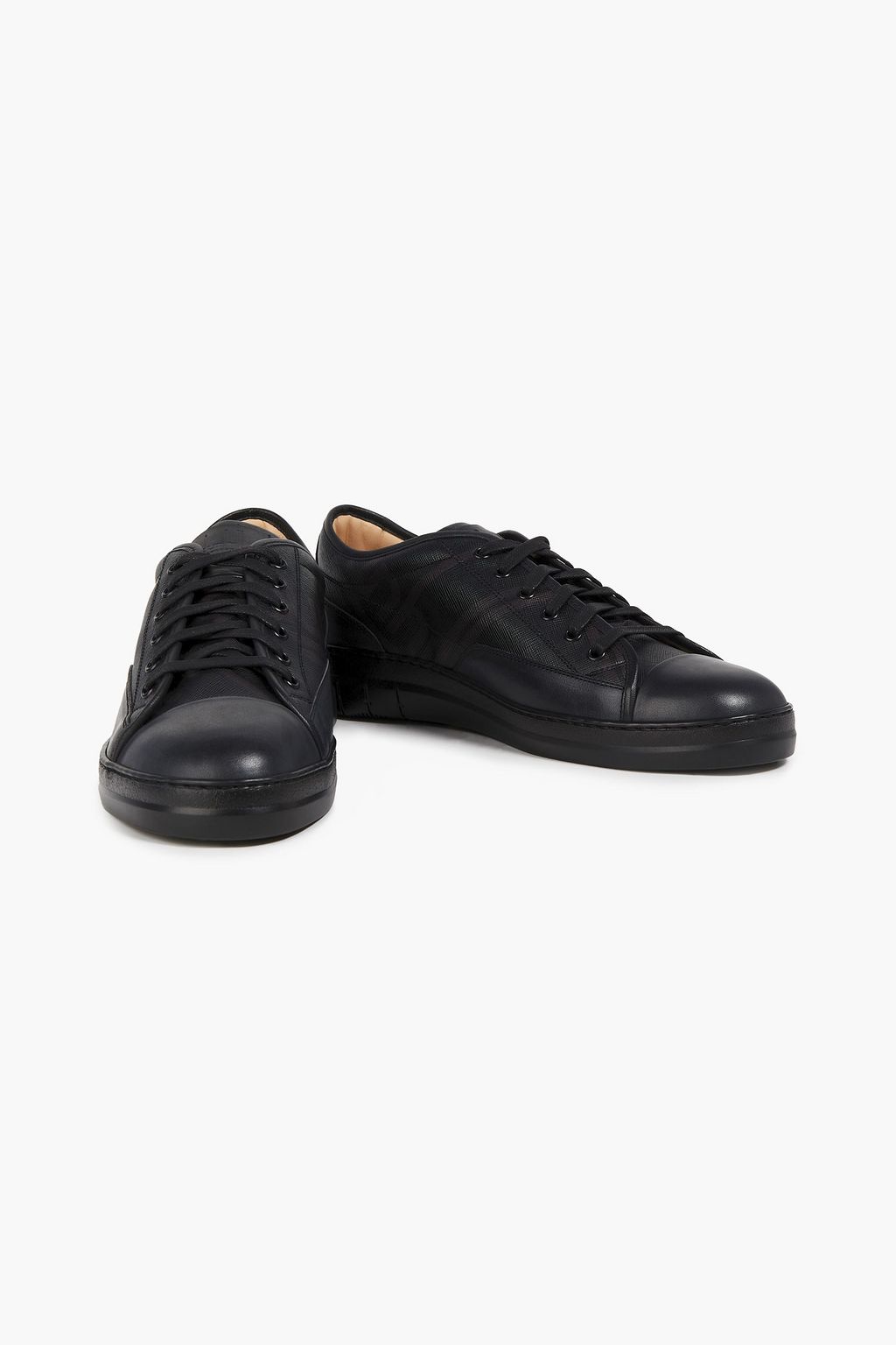 DUNHILL Coated canvas and leather sneakers