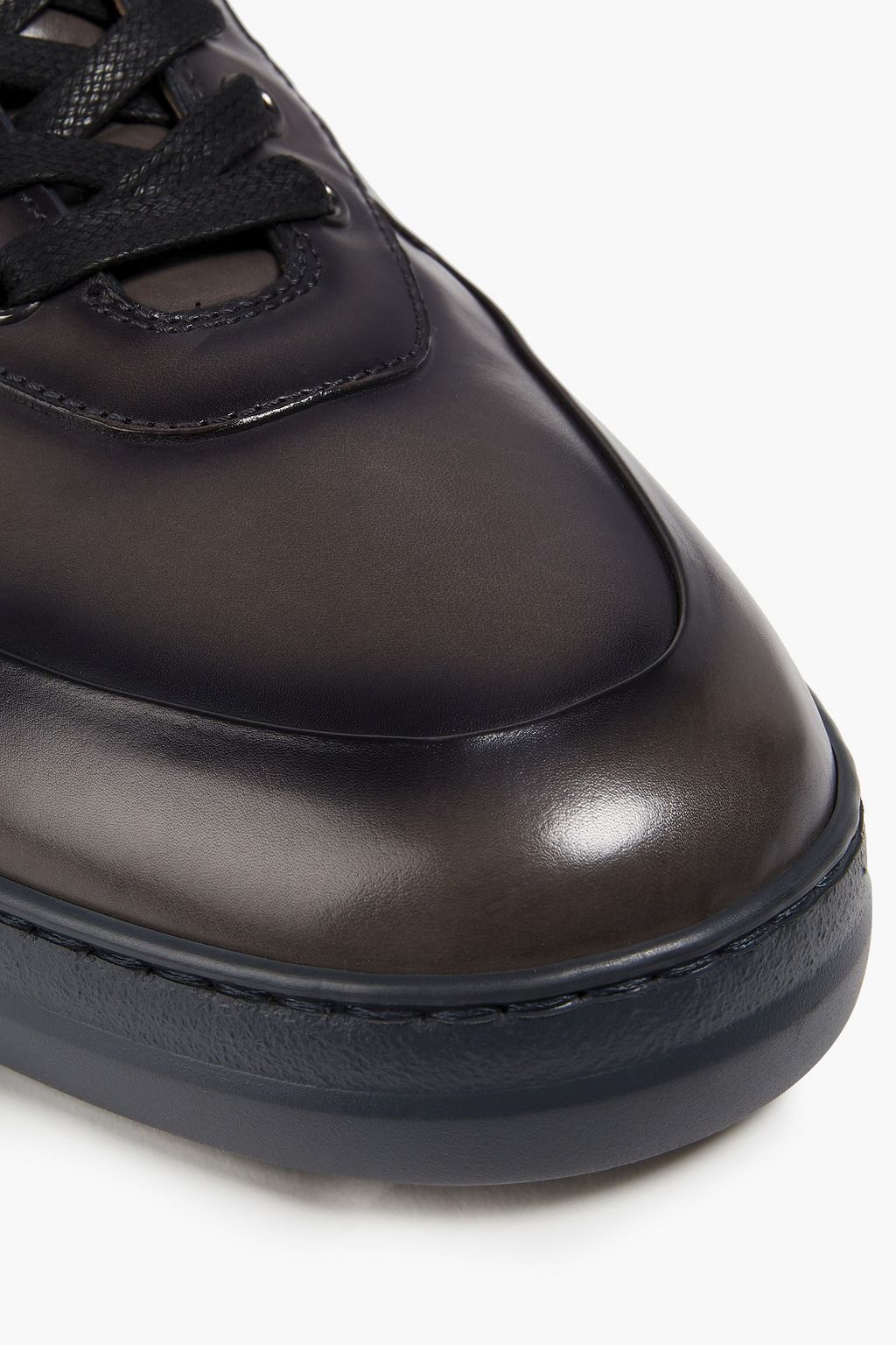DUNHILL Burnished-leather sneakers