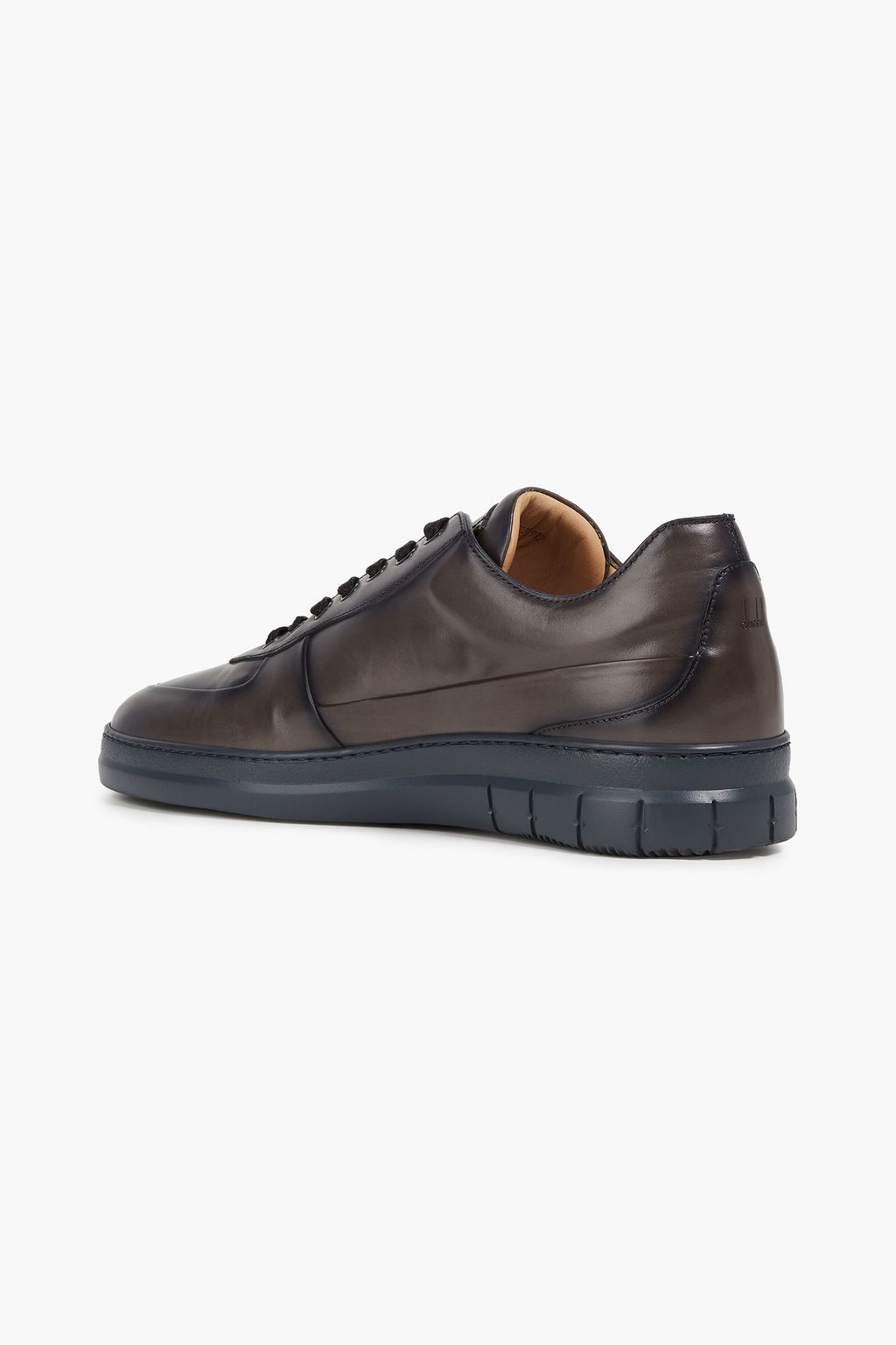 DUNHILL Burnished-leather sneakers