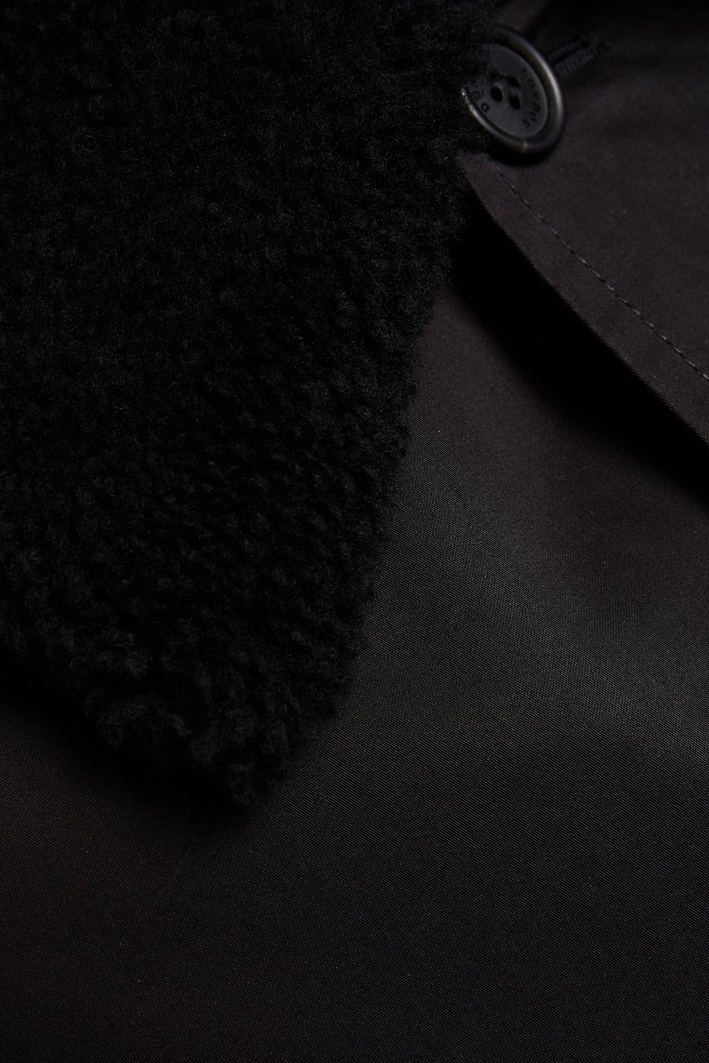 DUNHILL Shearling-trimmed cotton-blend gabardine coat