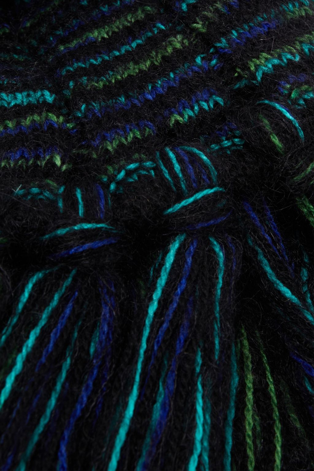 M MISSONI Fringed jacquard-knit wool and mohair-blend scarf