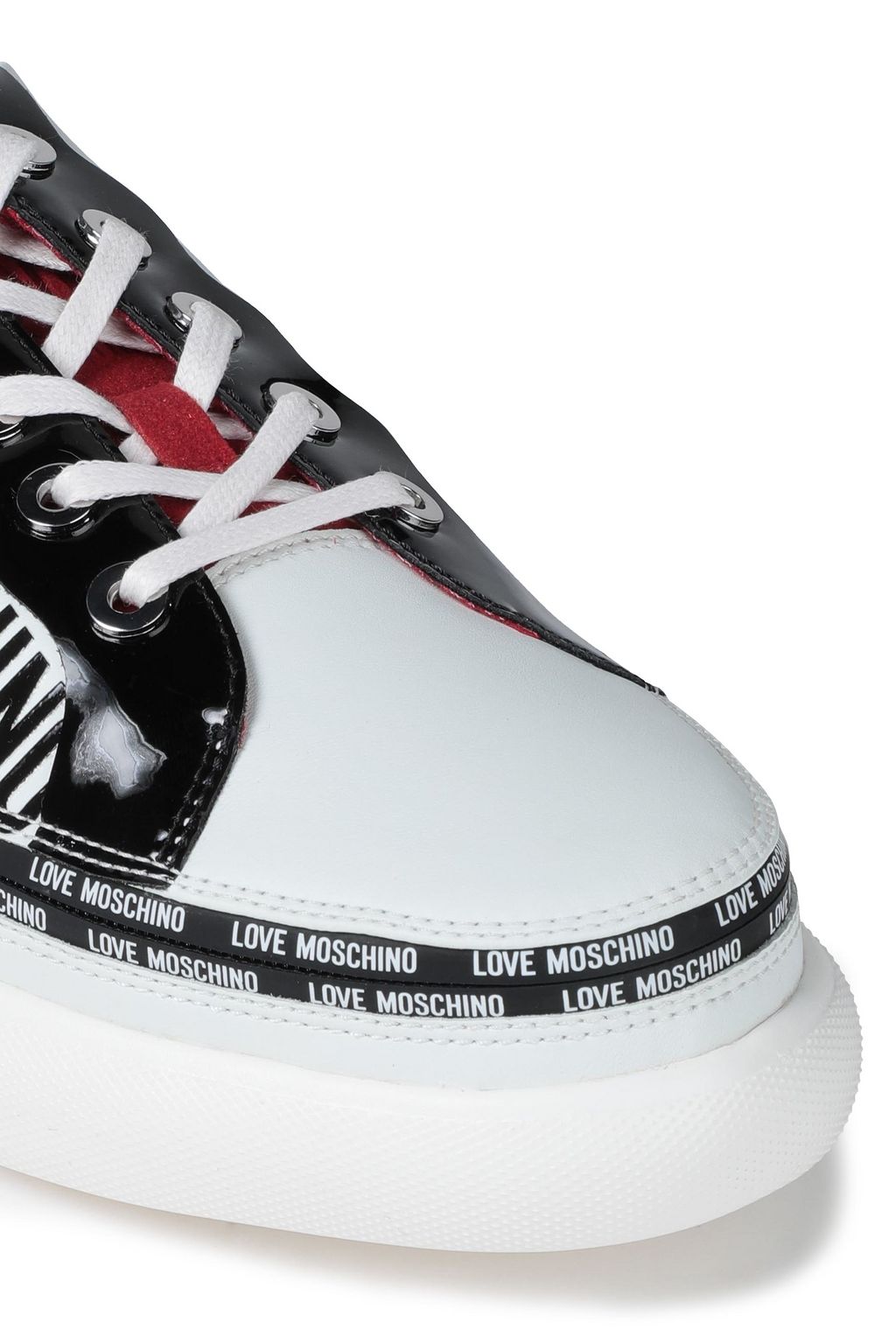 LOVE MOSCHINO Printed faux leather sneakers