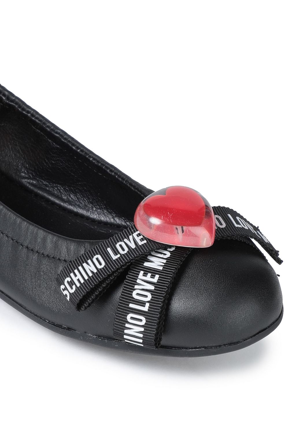 LOVE MOSCHINO Embellished leather ballet flats