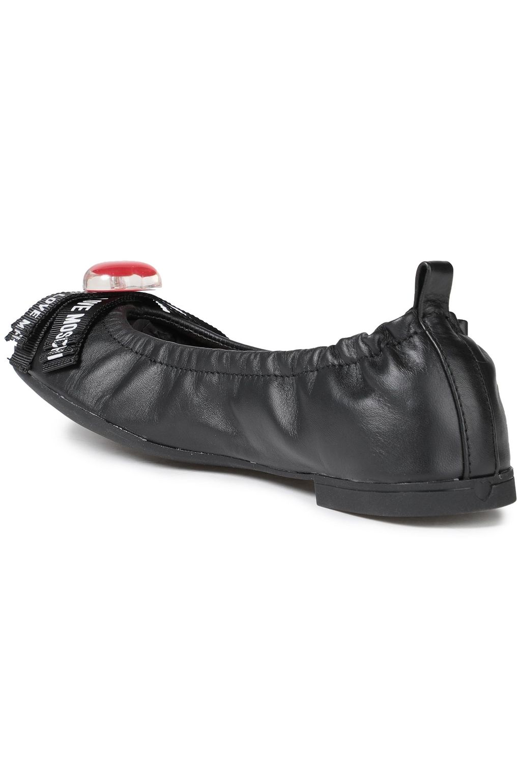 LOVE MOSCHINO Embellished leather ballet flats