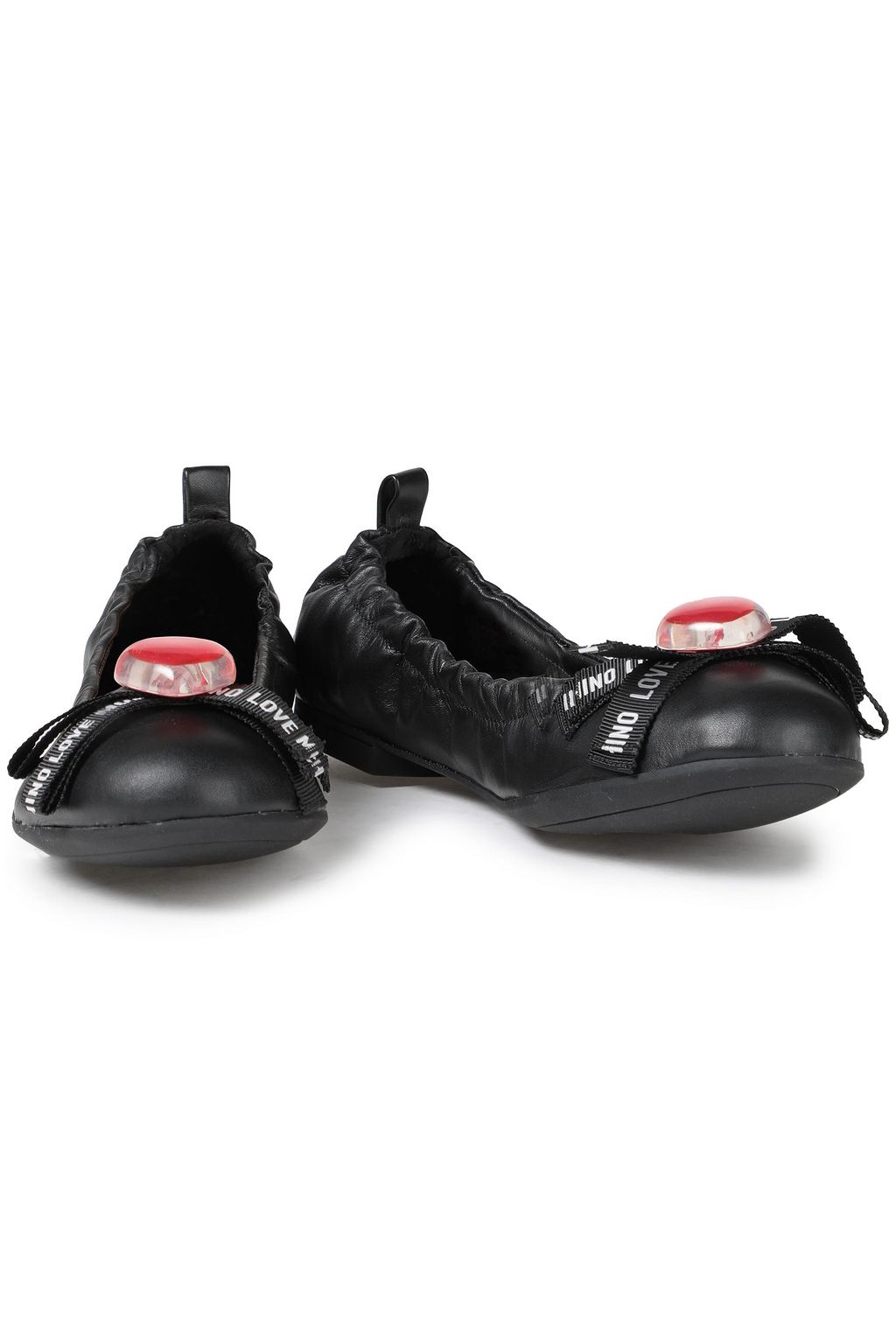 LOVE MOSCHINO Embellished leather ballet flats