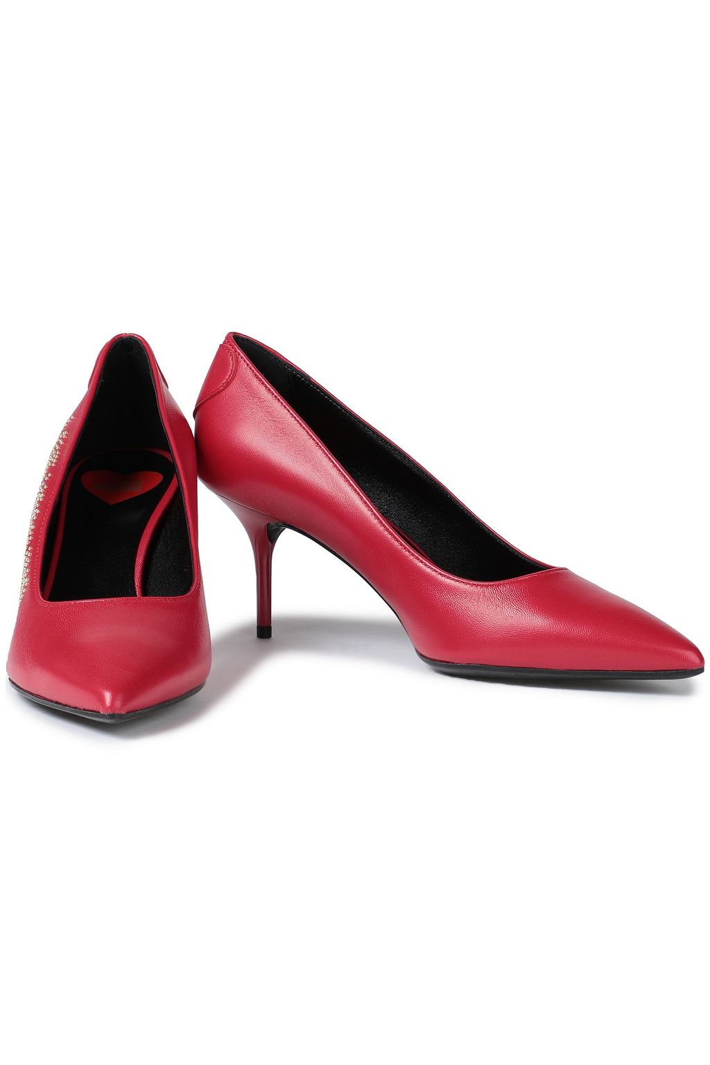 LOVE MOSCHINO Studded leather pumps