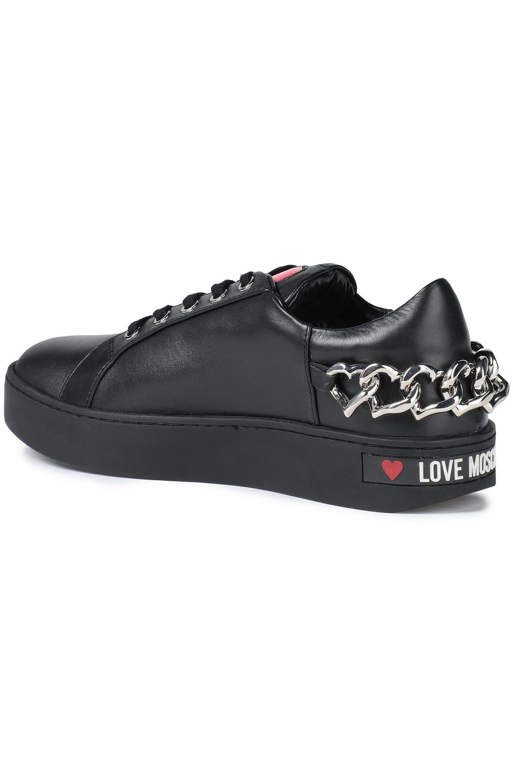 LOVE MOSCHINO Embellished faux leather sneakers