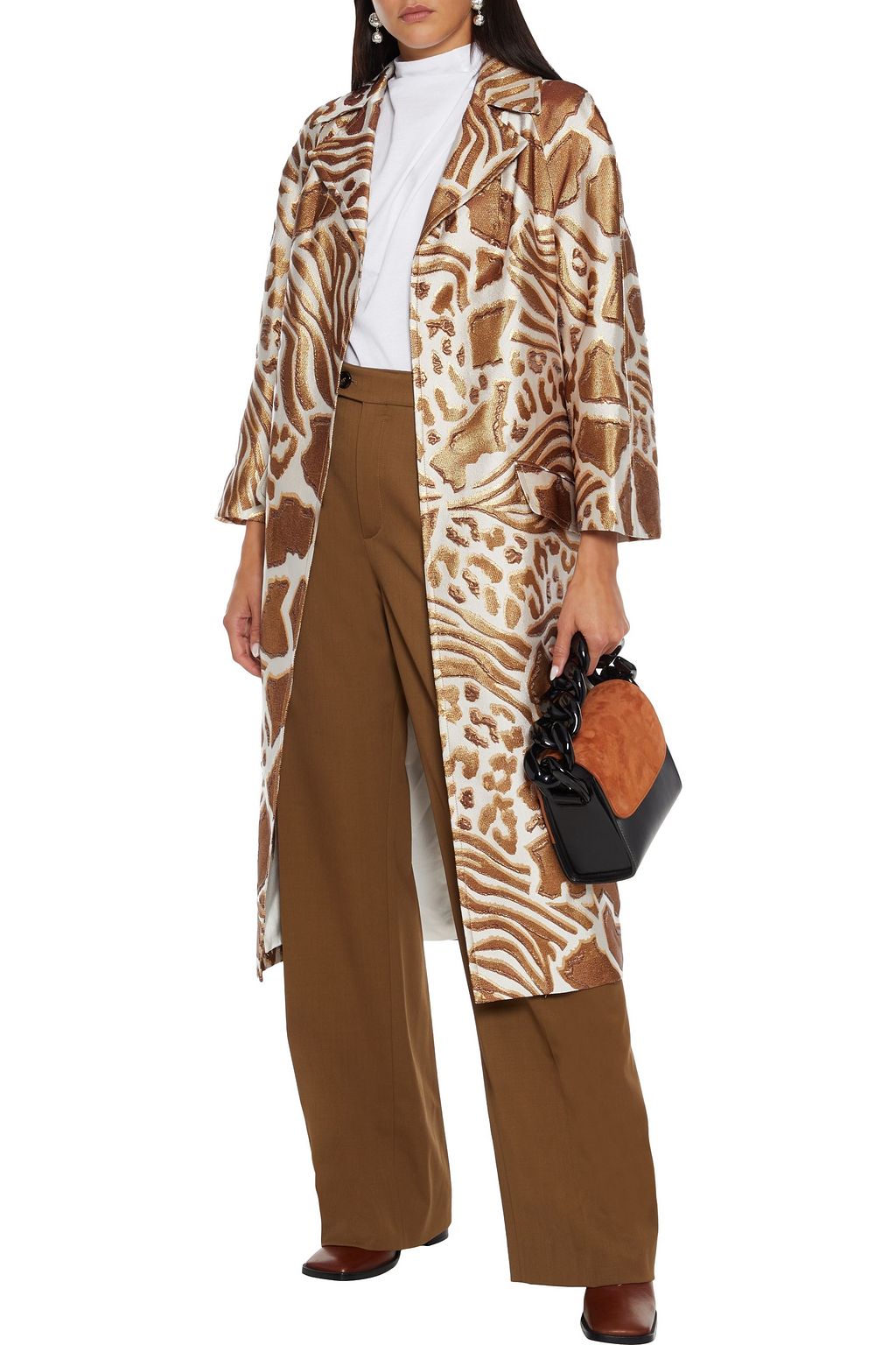 ADAM LIPPES Opera metallic jacquard coat