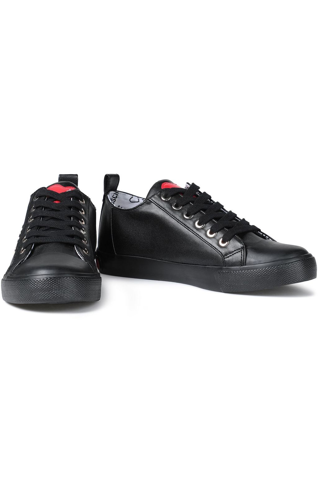 LOVE MOSCHINO Logo-appliquéd faux leather sneakers