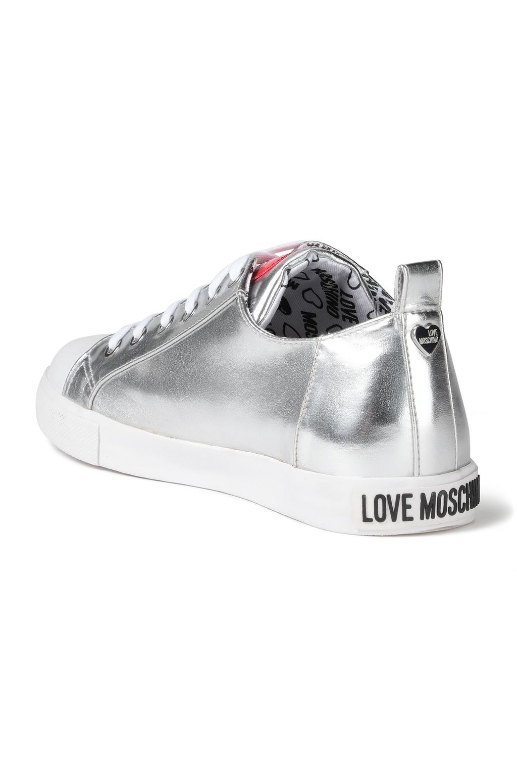 LOVE MOSCHINO Metallic faux leather sneakers