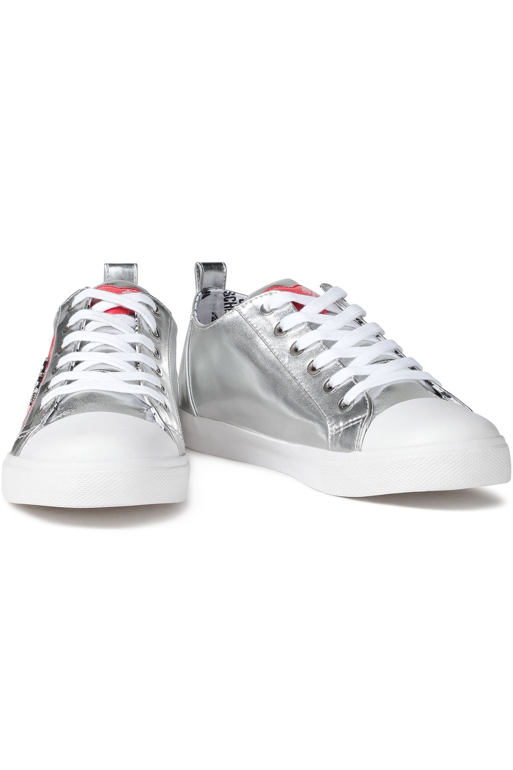 LOVE MOSCHINO Metallic faux leather sneakers