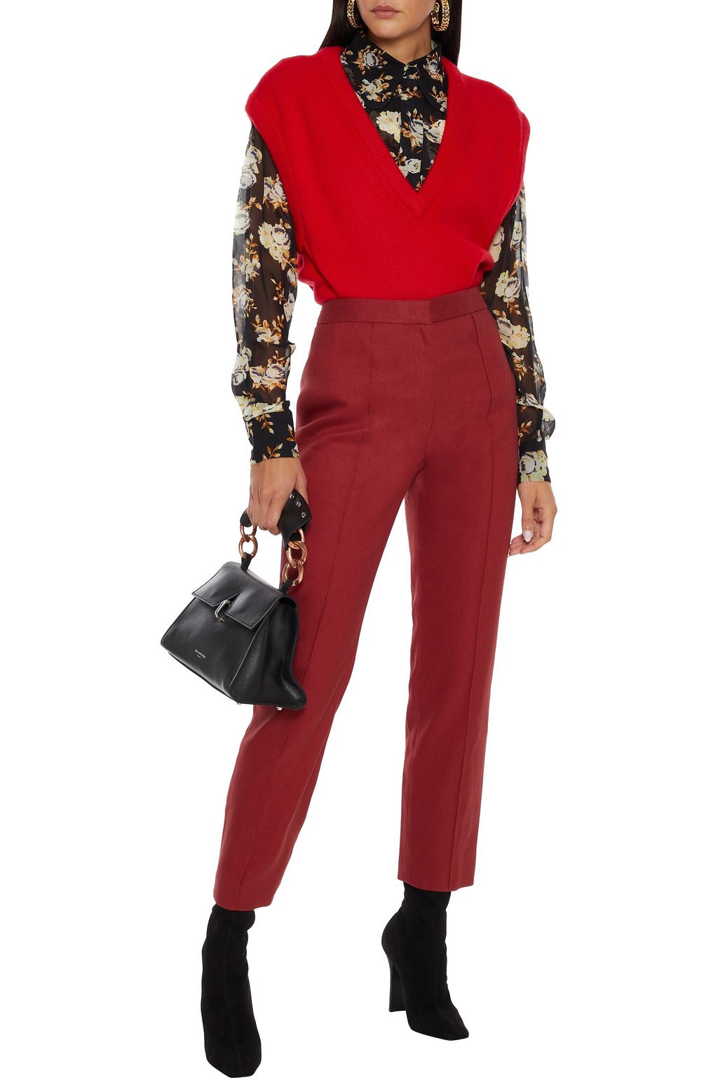 ADAM LIPPES Cropped hemp-blend canvas slim-leg pants