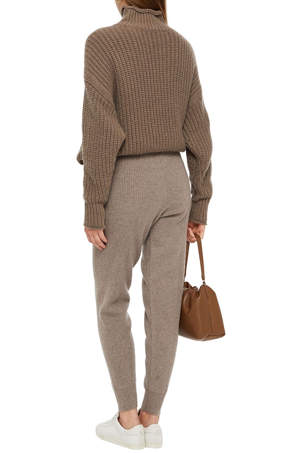 NAADAM Ribbed mélange cashmere tapered pants
