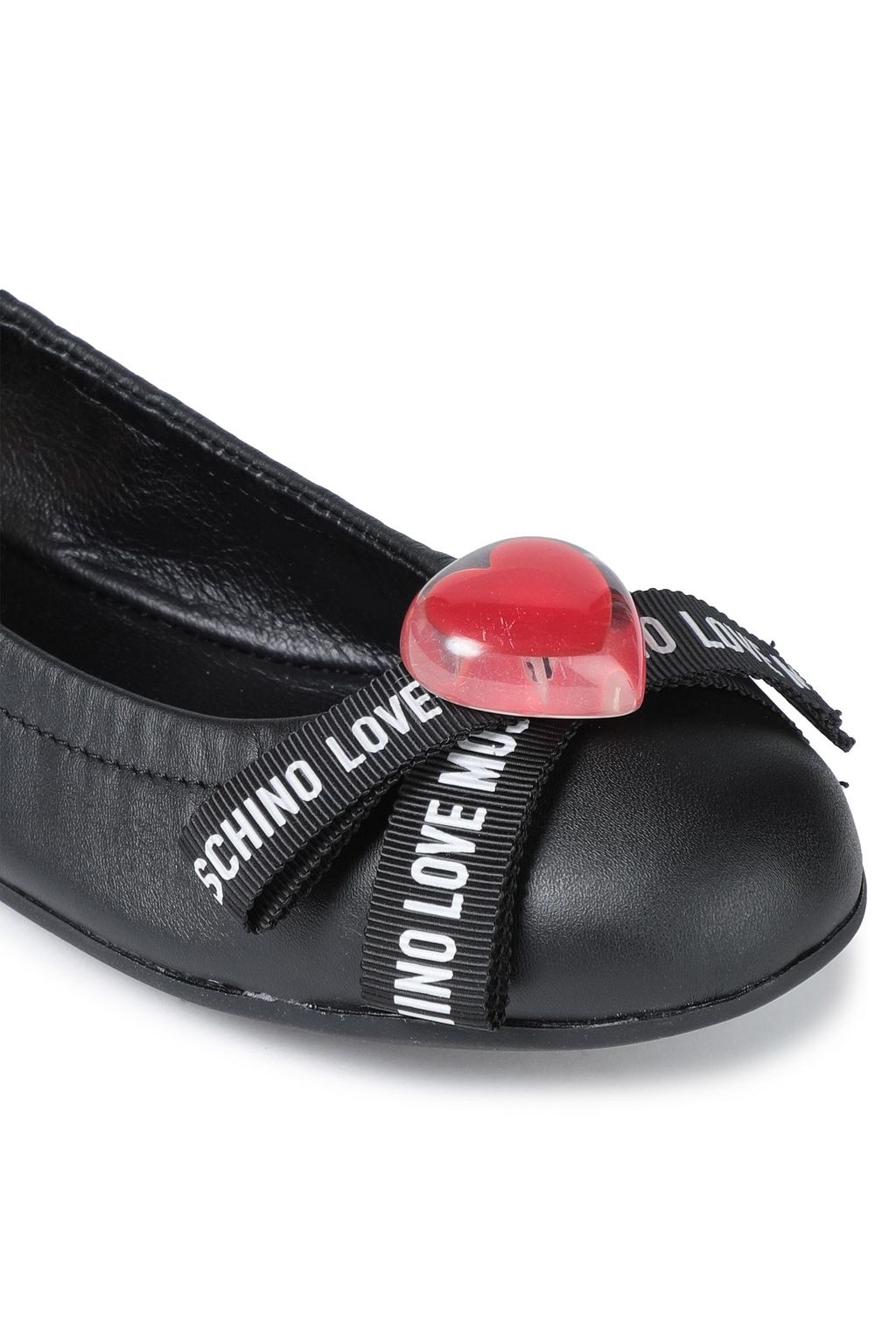 LOVE MOSCHINO Embellished leather ballet flats
